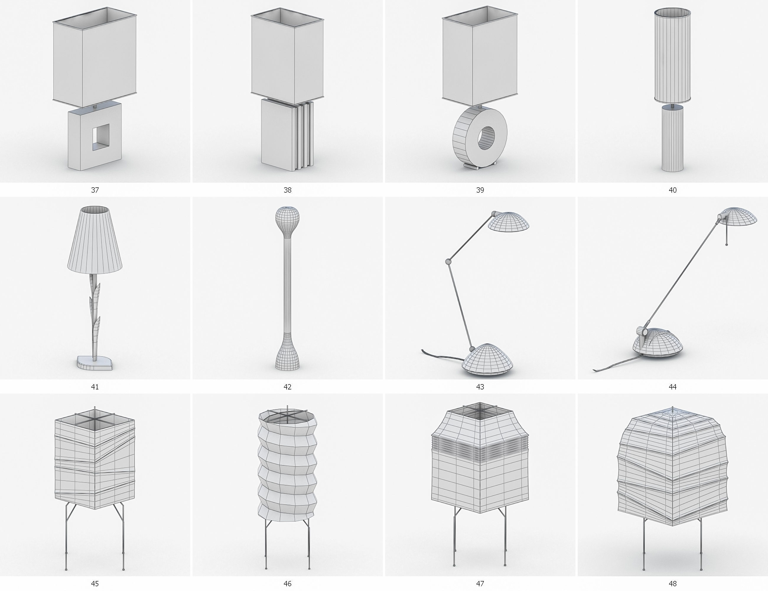 Interior Light Vol 4 - Table Lamp Low-poly 3D model_8