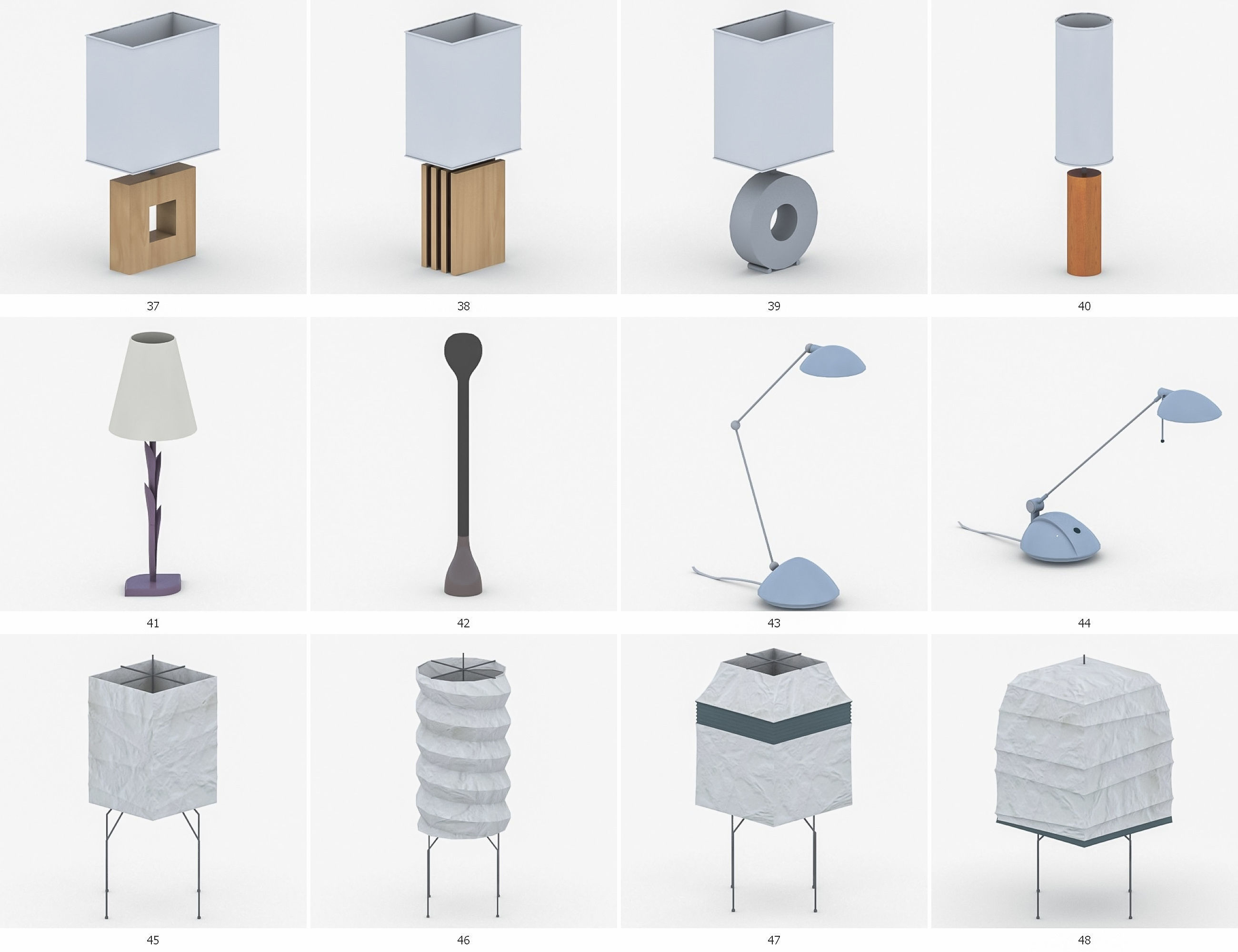 Interior Light Vol 4 - Table Lamp Low-poly 3D model_7