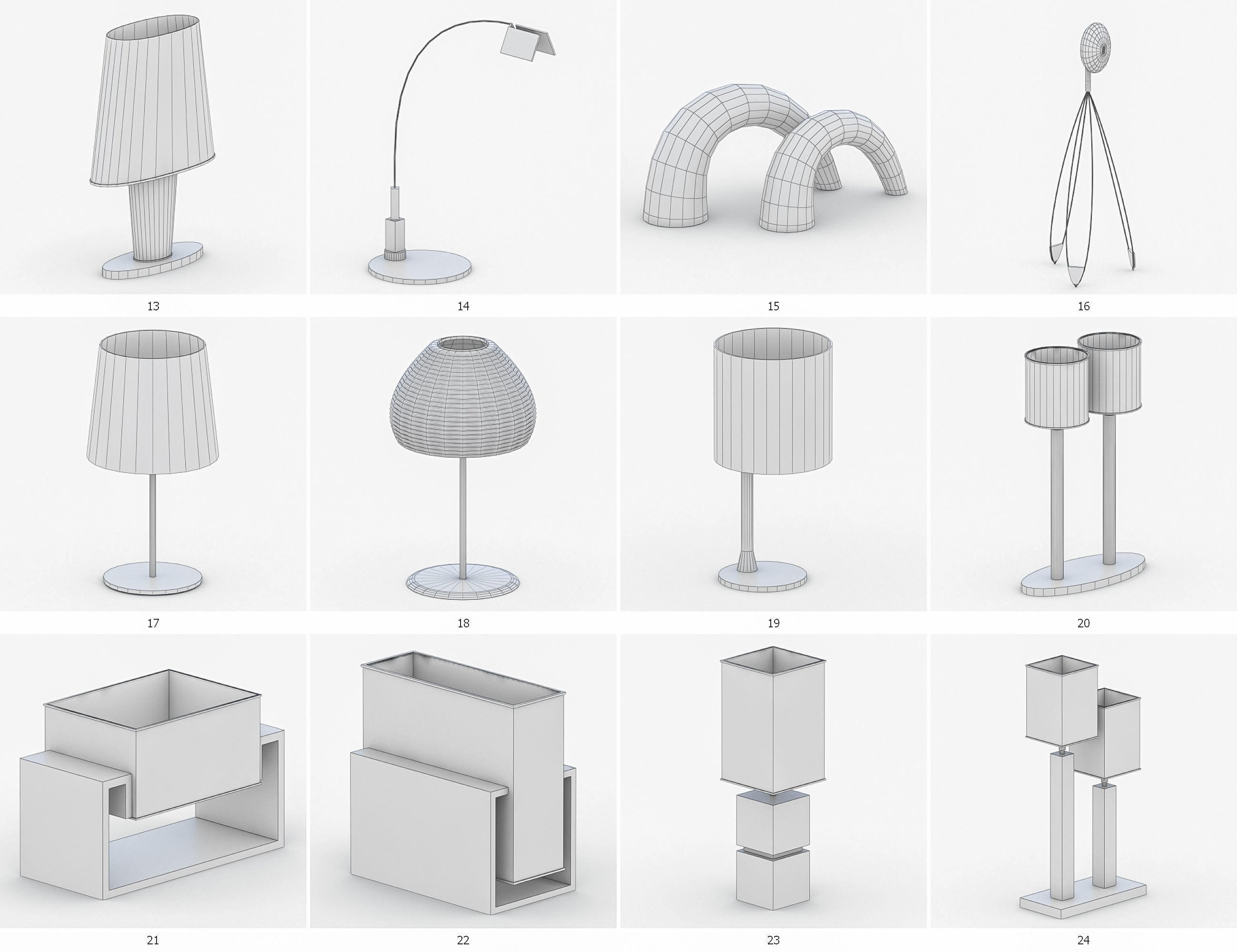 Interior Light Vol 4 - Table Lamp Low-poly 3D model_4