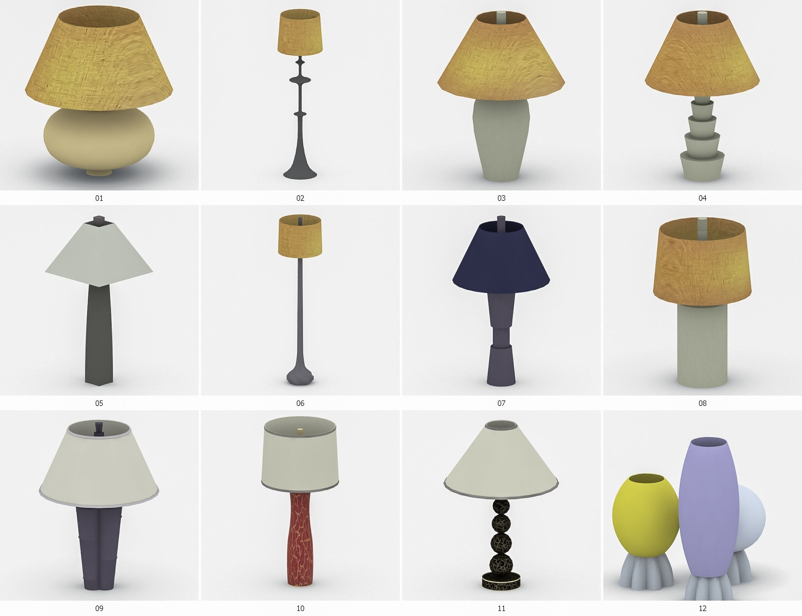 Interior Light Vol 4 - Table Lamp Low-poly 3D model_1