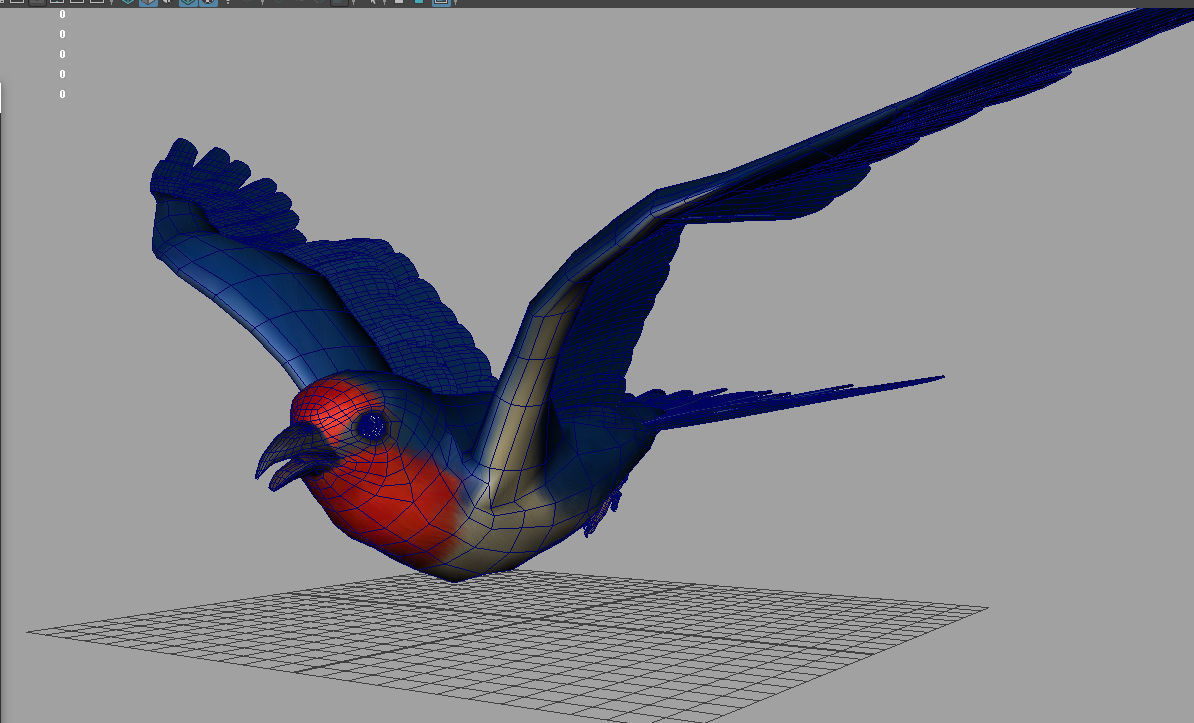 Rigged and animated cartoon swallow  3D model_3