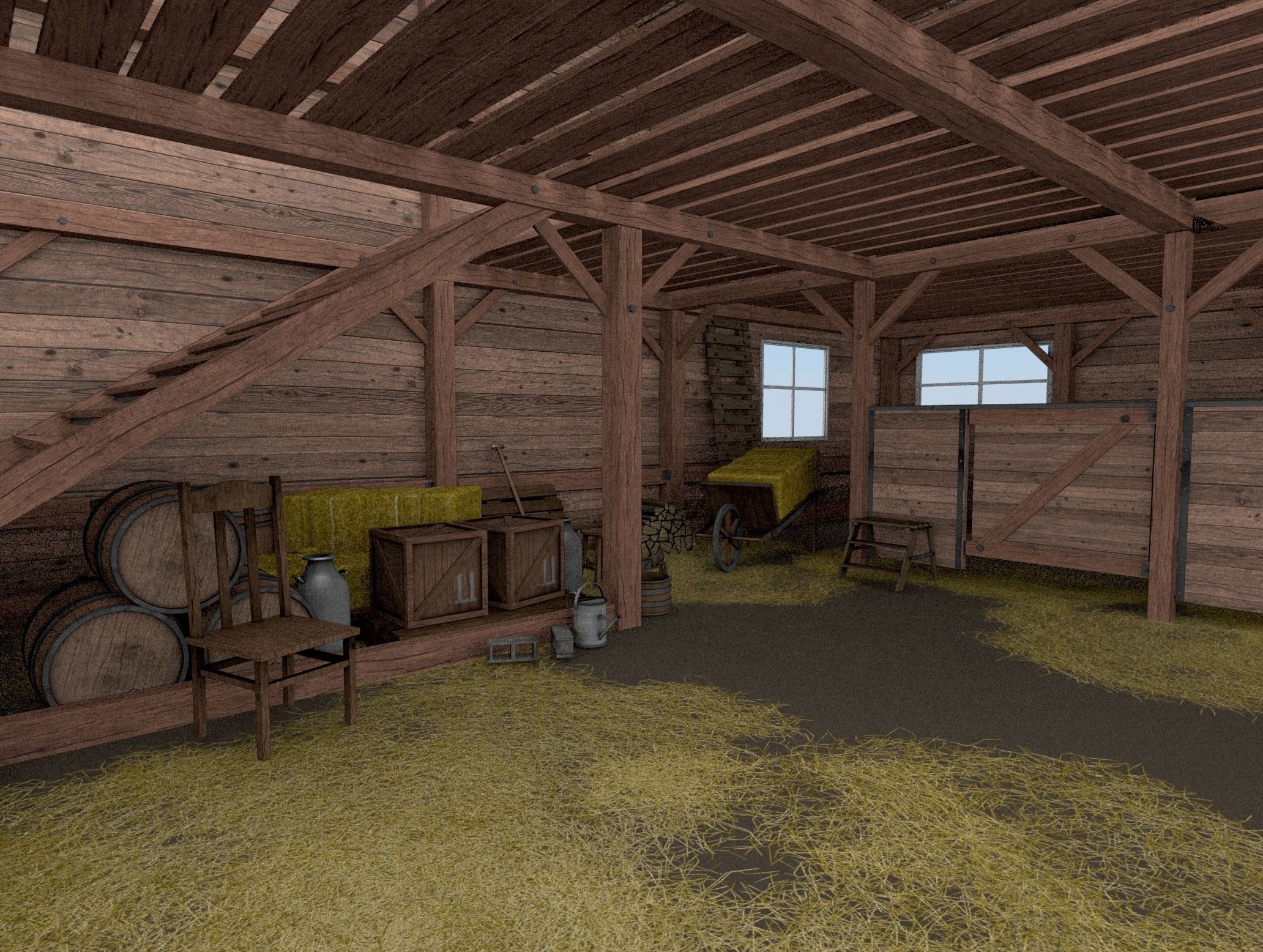 Farm Assets Low-poly 3D model_11