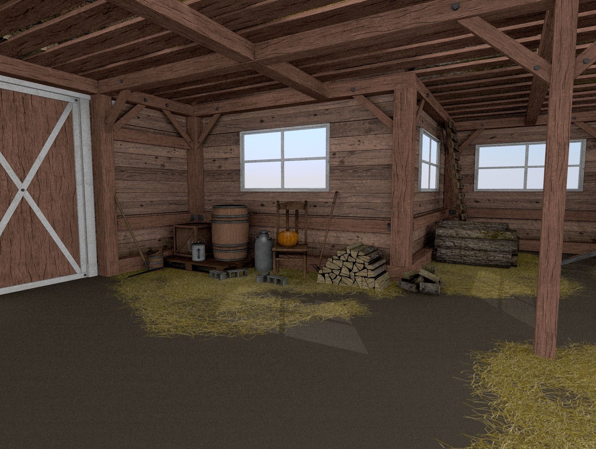 Farm Assets Low-poly 3D model_9