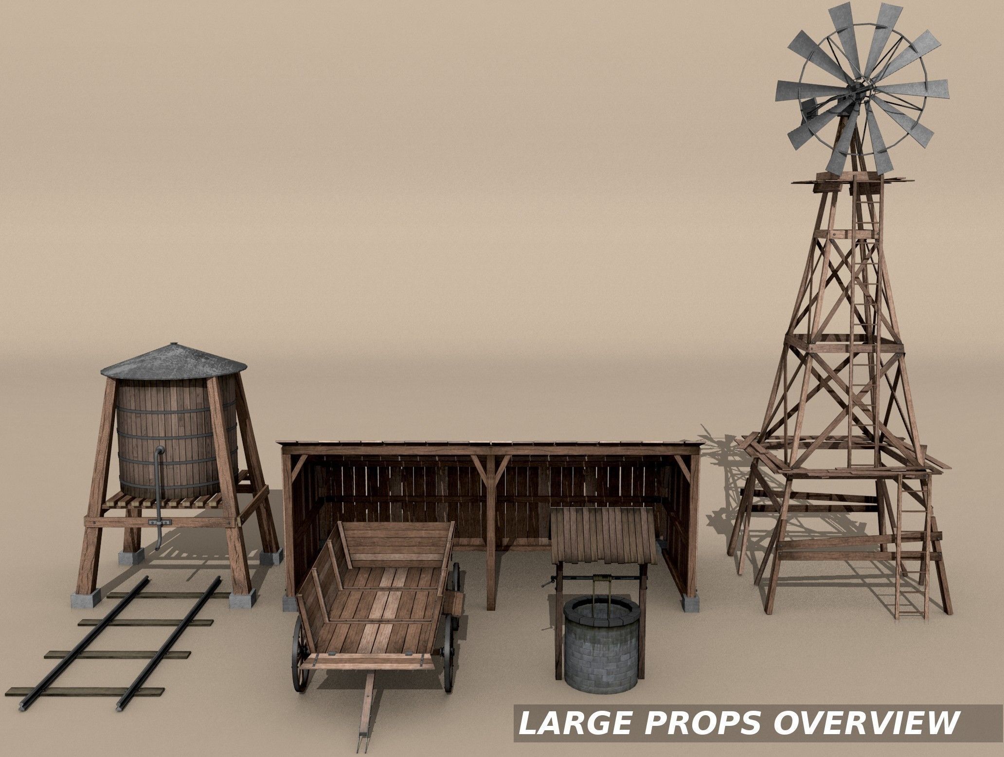 Farm Assets Low-poly 3D model_3