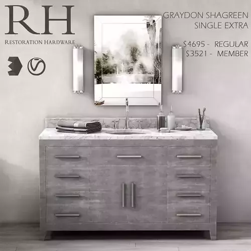 GRAYDON SHAGREEN SINGLE EXTRA-WIDE VANITY