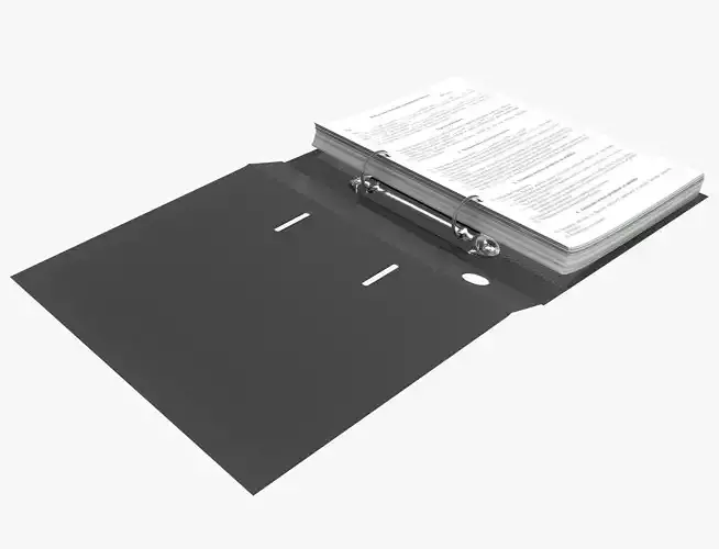Dark ring binder opened 3D model