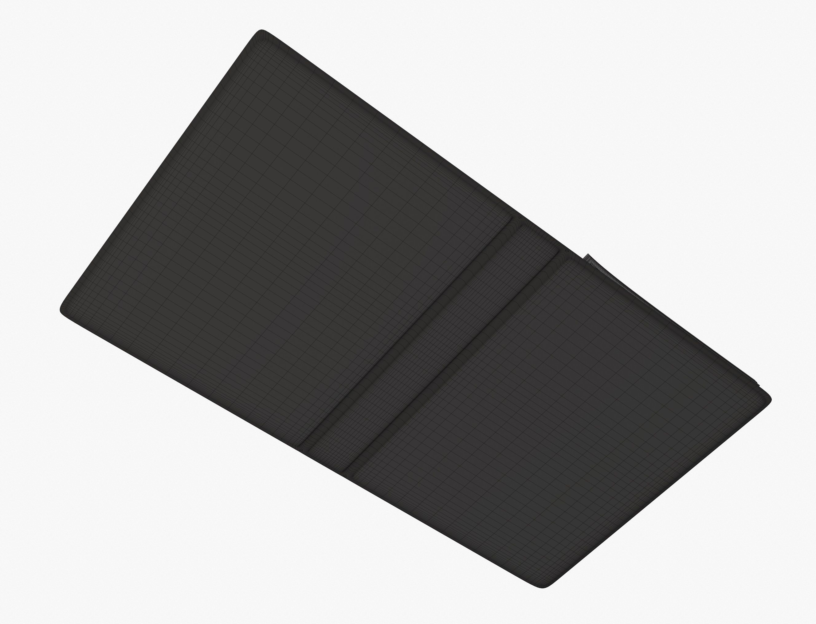 Leather ring binder opened 3D model_4