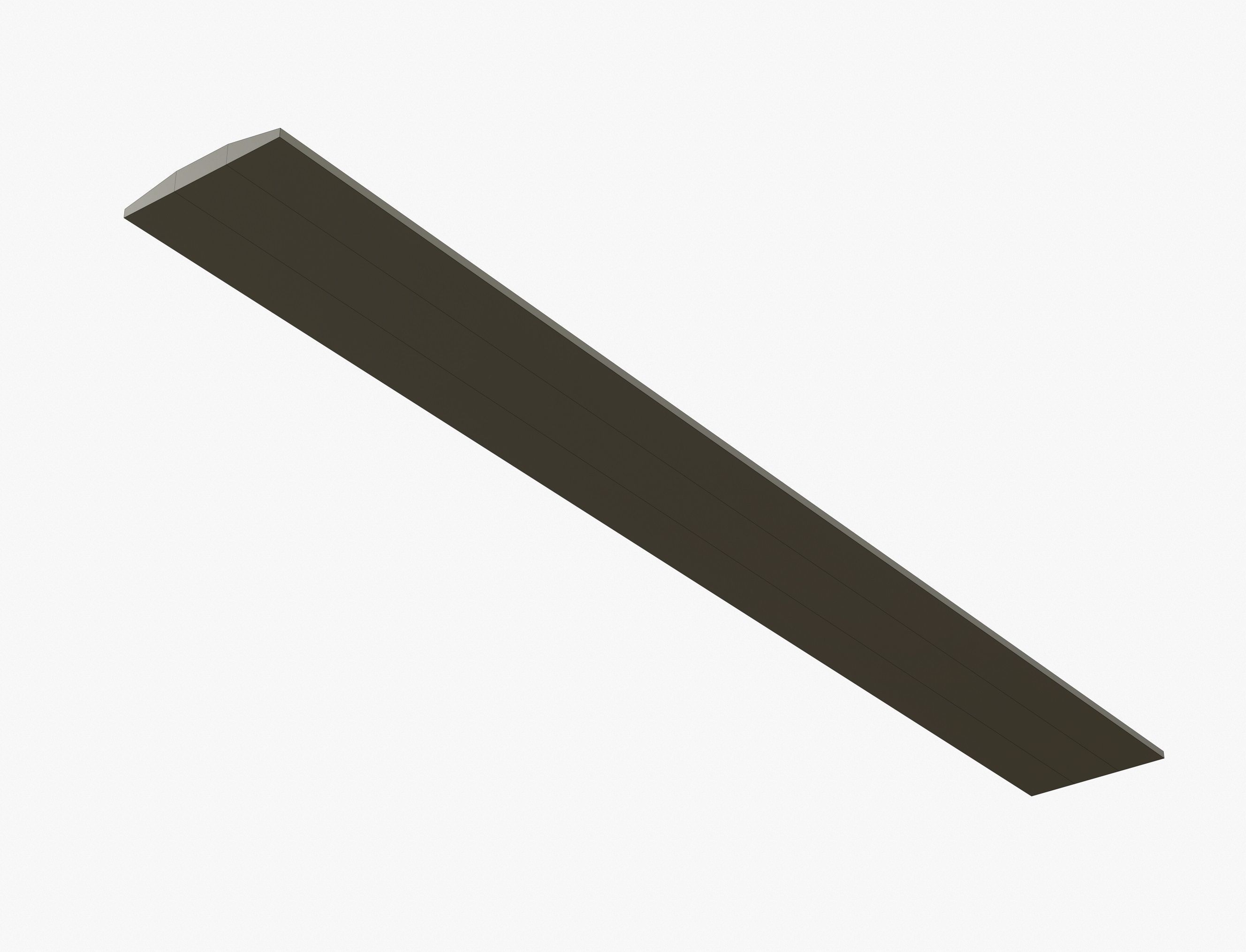 Black plastic ruler Low-poly 3D model_3