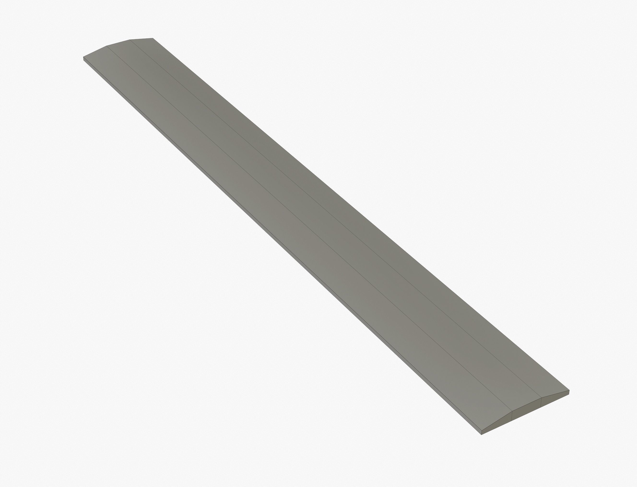 Black plastic ruler Low-poly 3D model_4