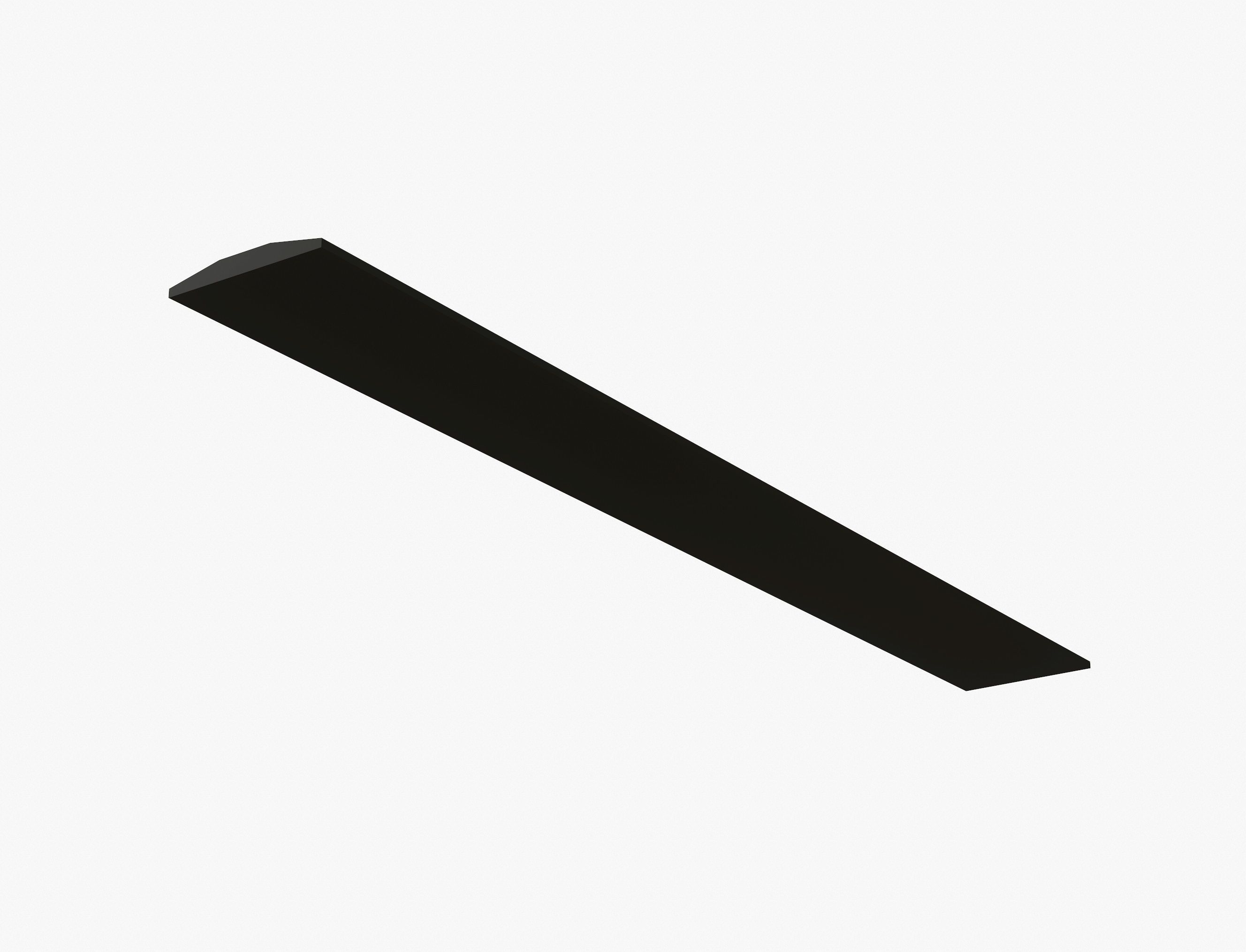 Black plastic ruler Low-poly 3D model_1