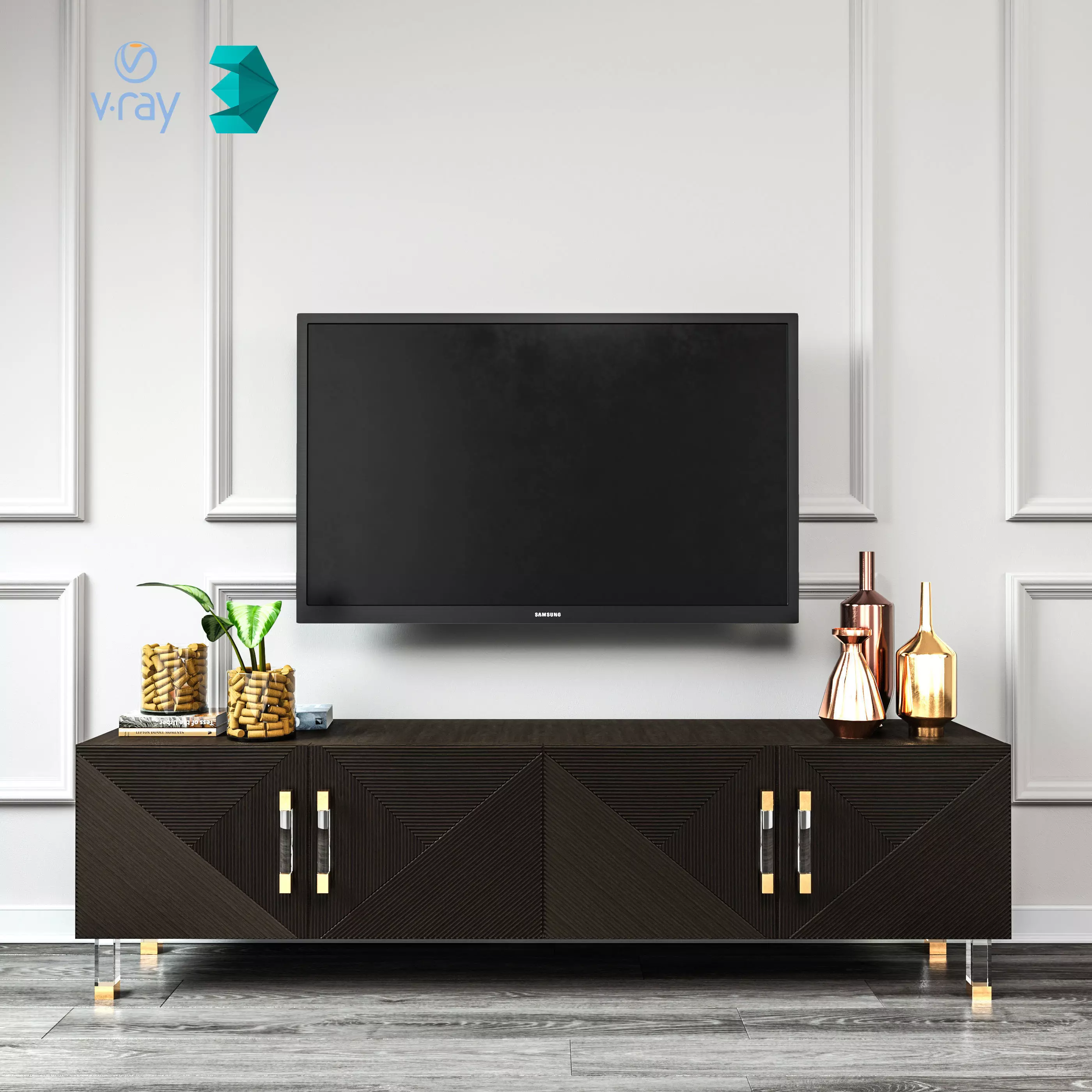 sideboard TV 3D model_0