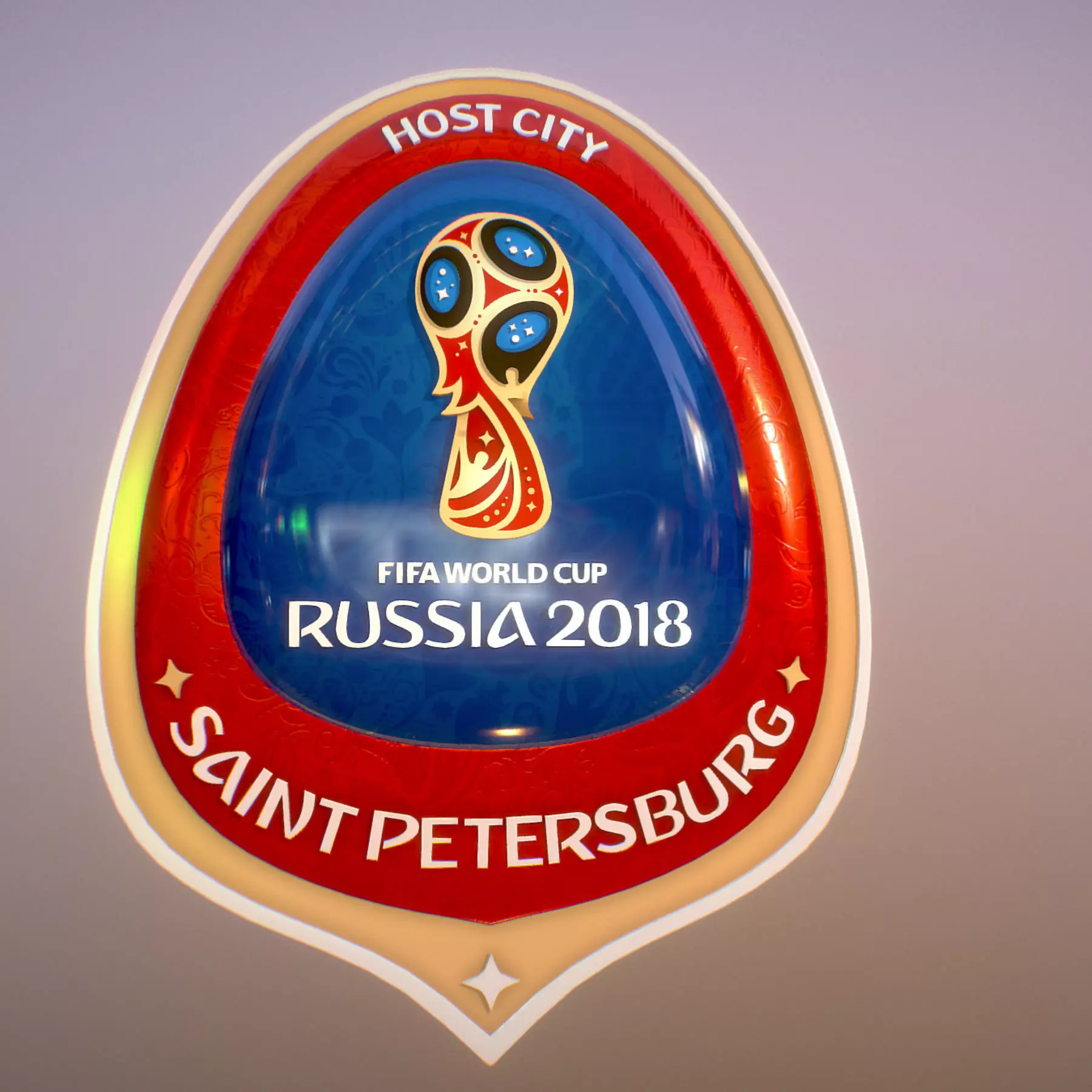 Logotype Saint-Petersburg Host City Russia 2018 Symbol 3D model_0