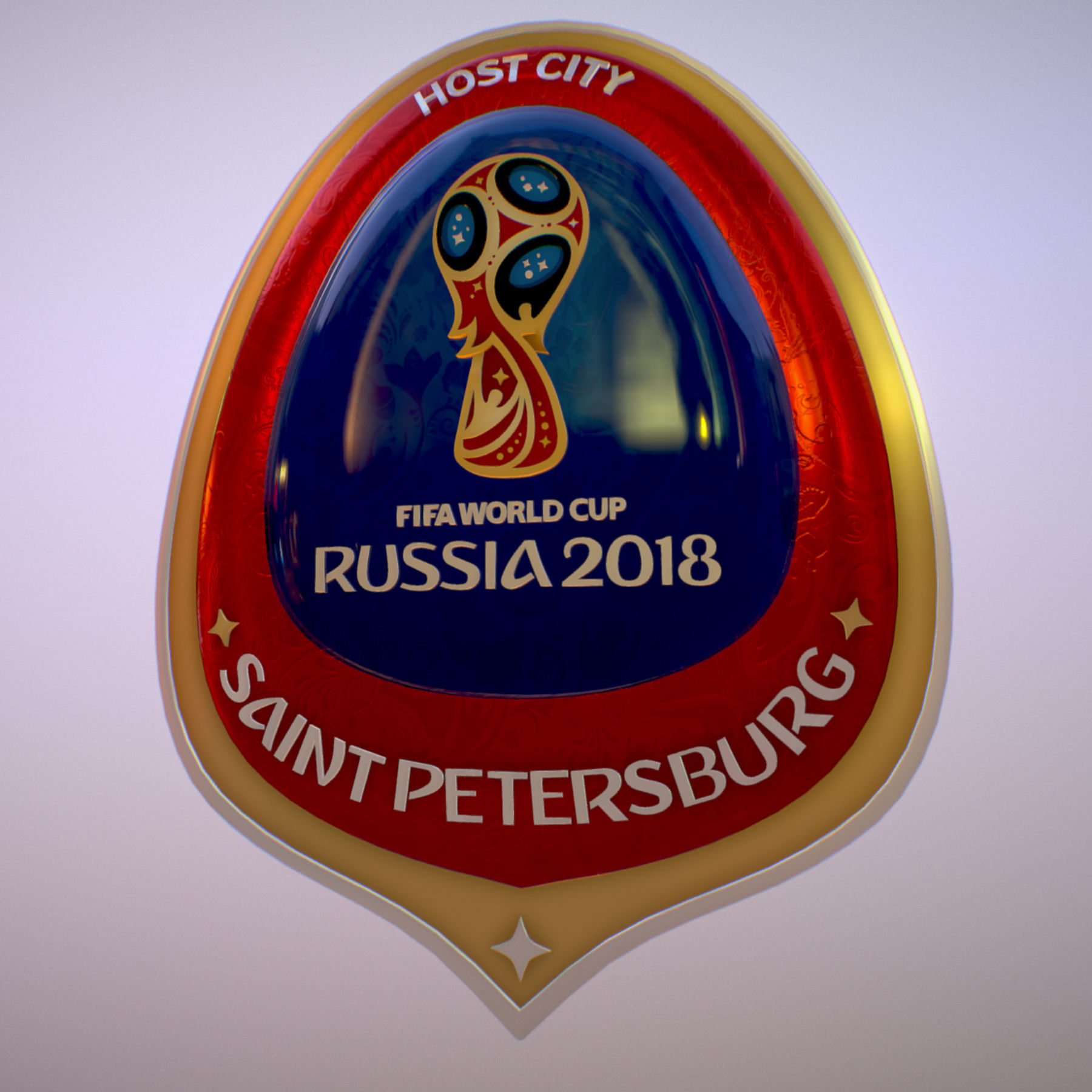 Logotype Saint-Petersburg Host City Russia 2018 Symbol 3D model_11