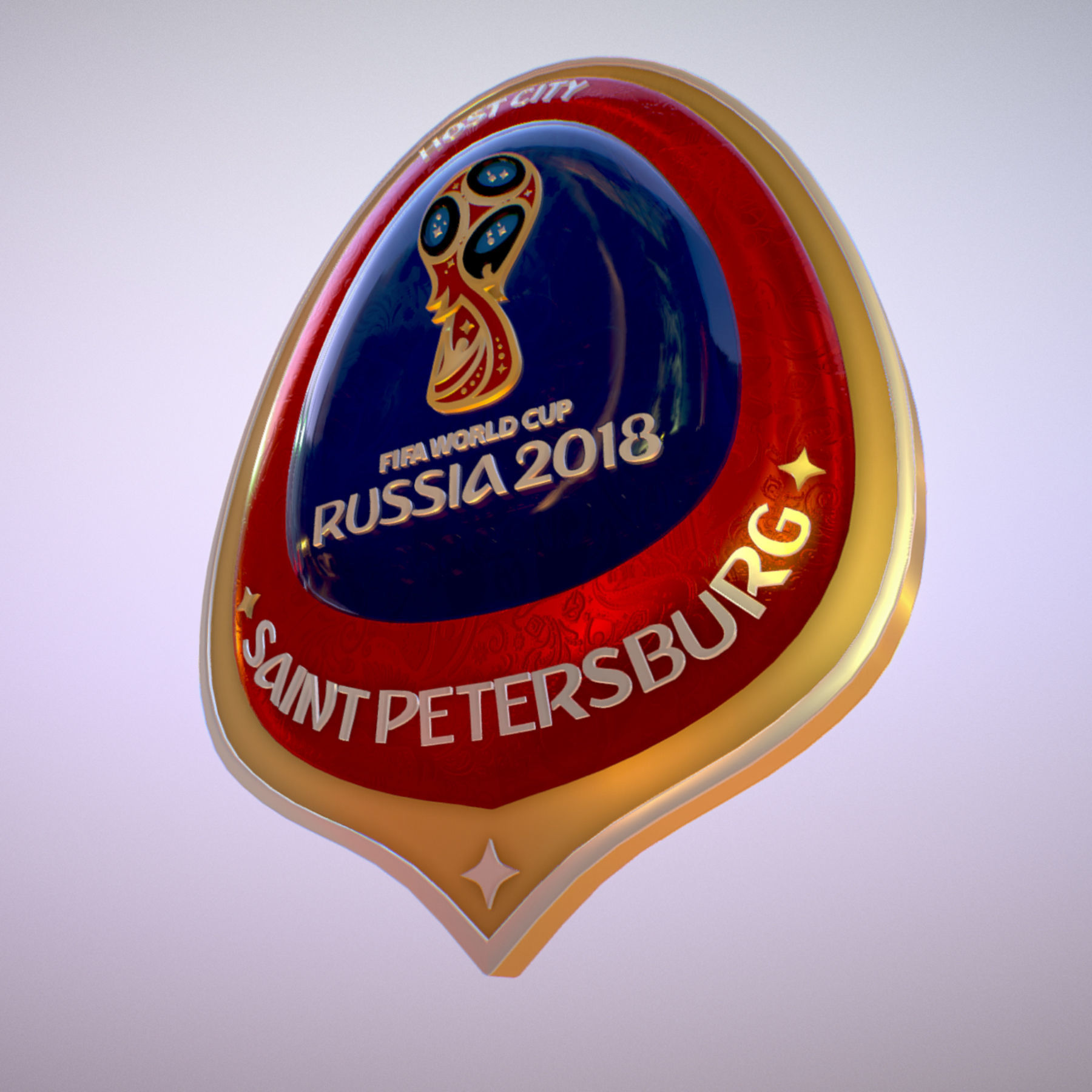 Logotype Saint-Petersburg Host City Russia 2018 Symbol 3D model_10