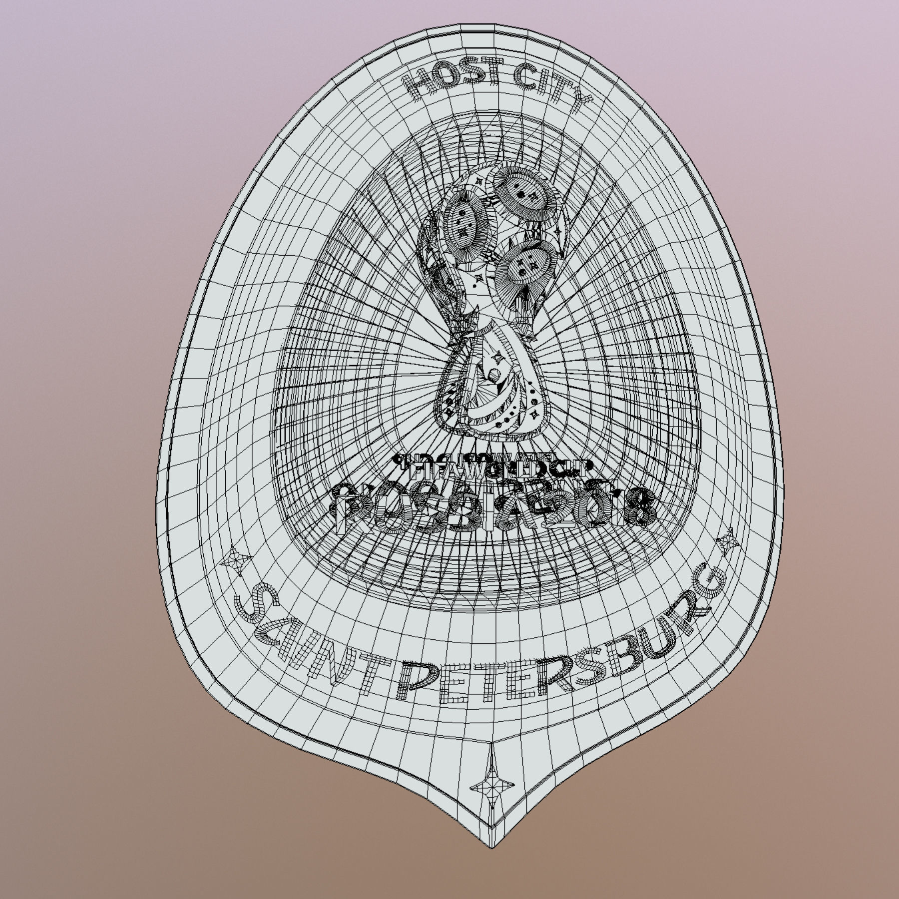 Logotype Saint-Petersburg Host City Russia 2018 Symbol 3D model_18