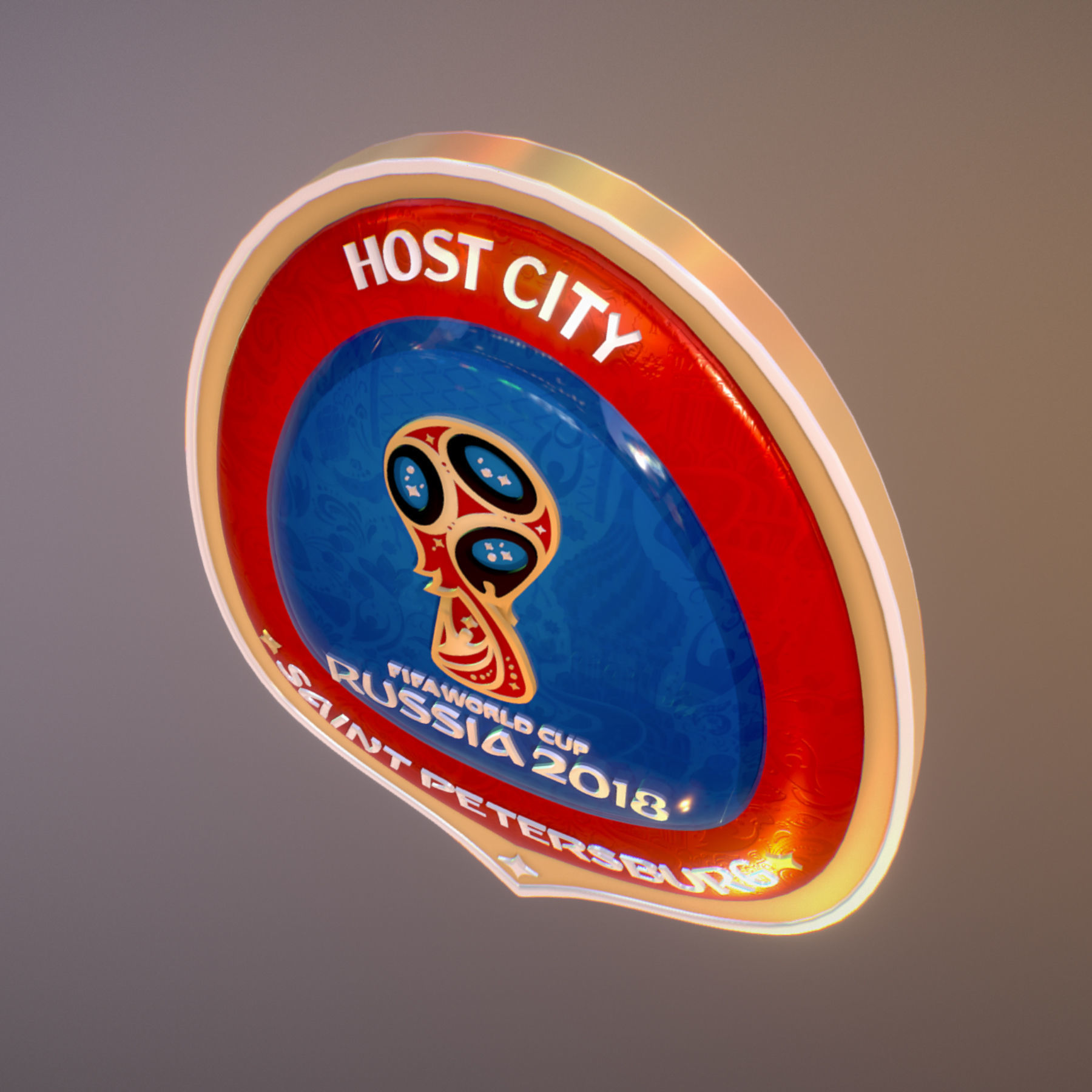 Logotype Saint-Petersburg Host City Russia 2018 Symbol 3D model_9