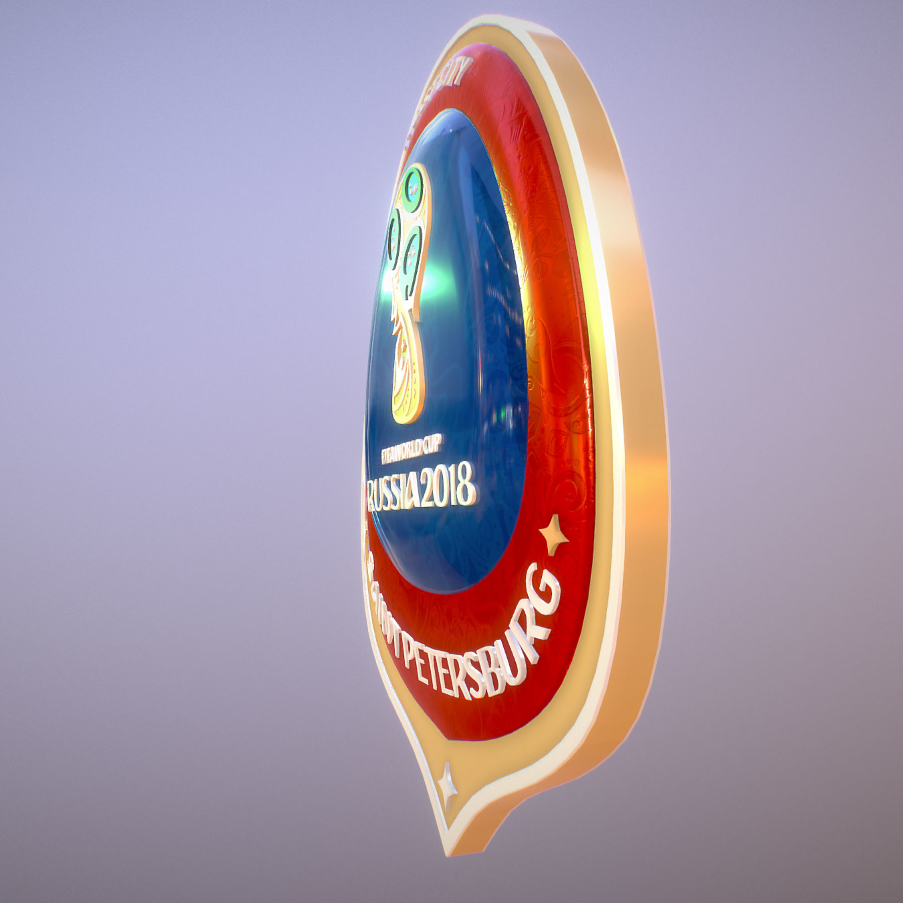 Logotype Saint-Petersburg Host City Russia 2018 Symbol 3D model_3