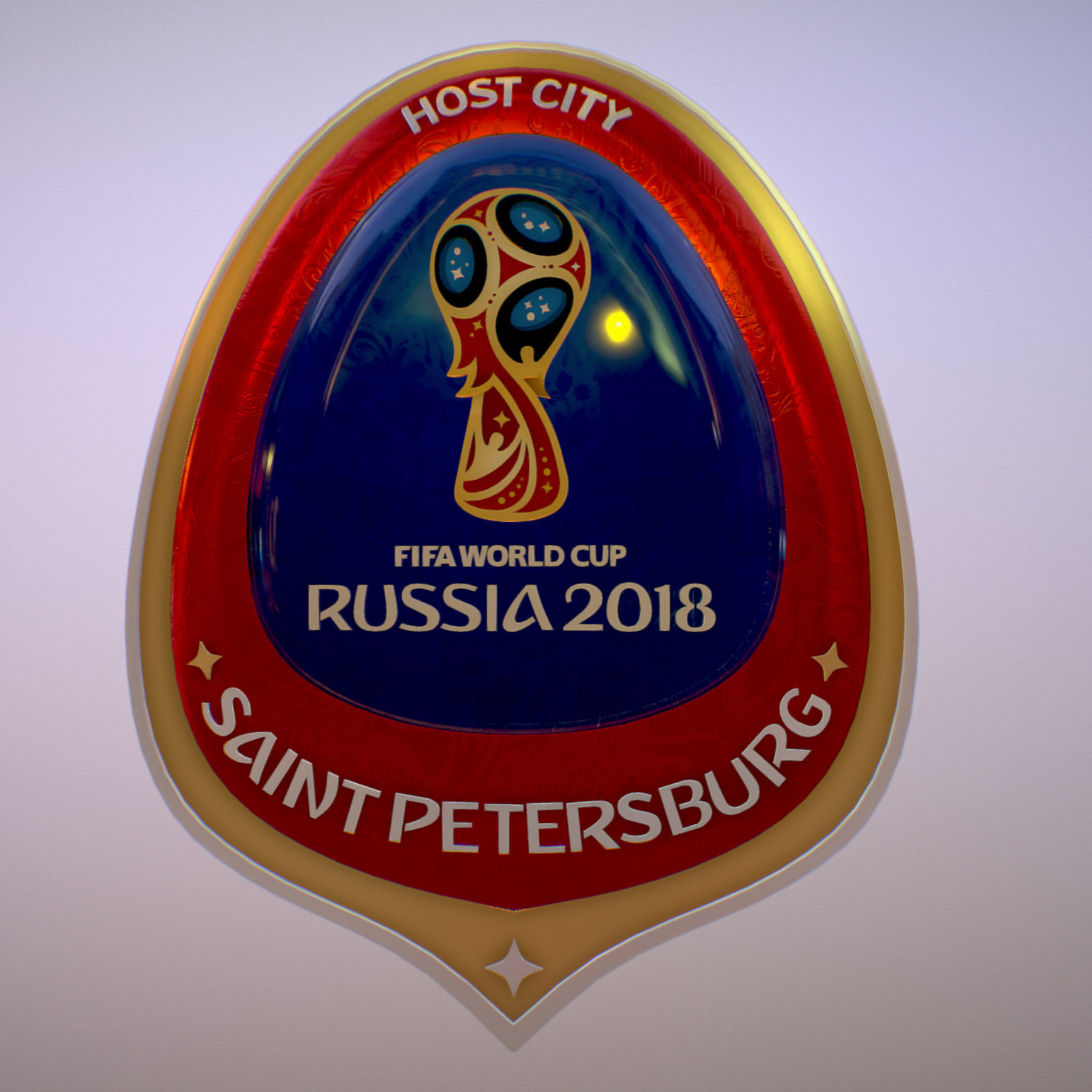 Logotype Saint-Petersburg Host City Russia 2018 Symbol 3D model_8