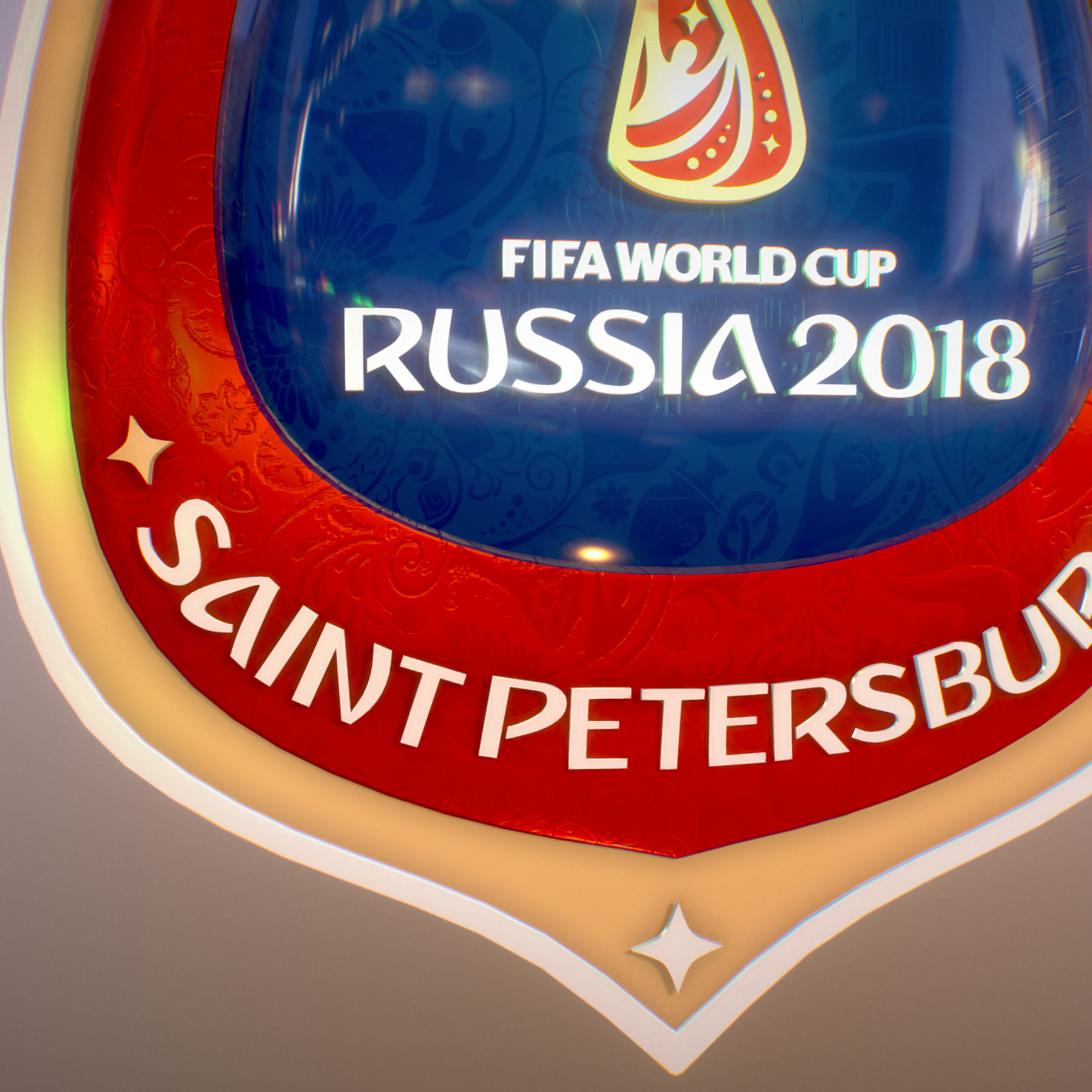 Logotype Saint-Petersburg Host City Russia 2018 Symbol 3D model_15