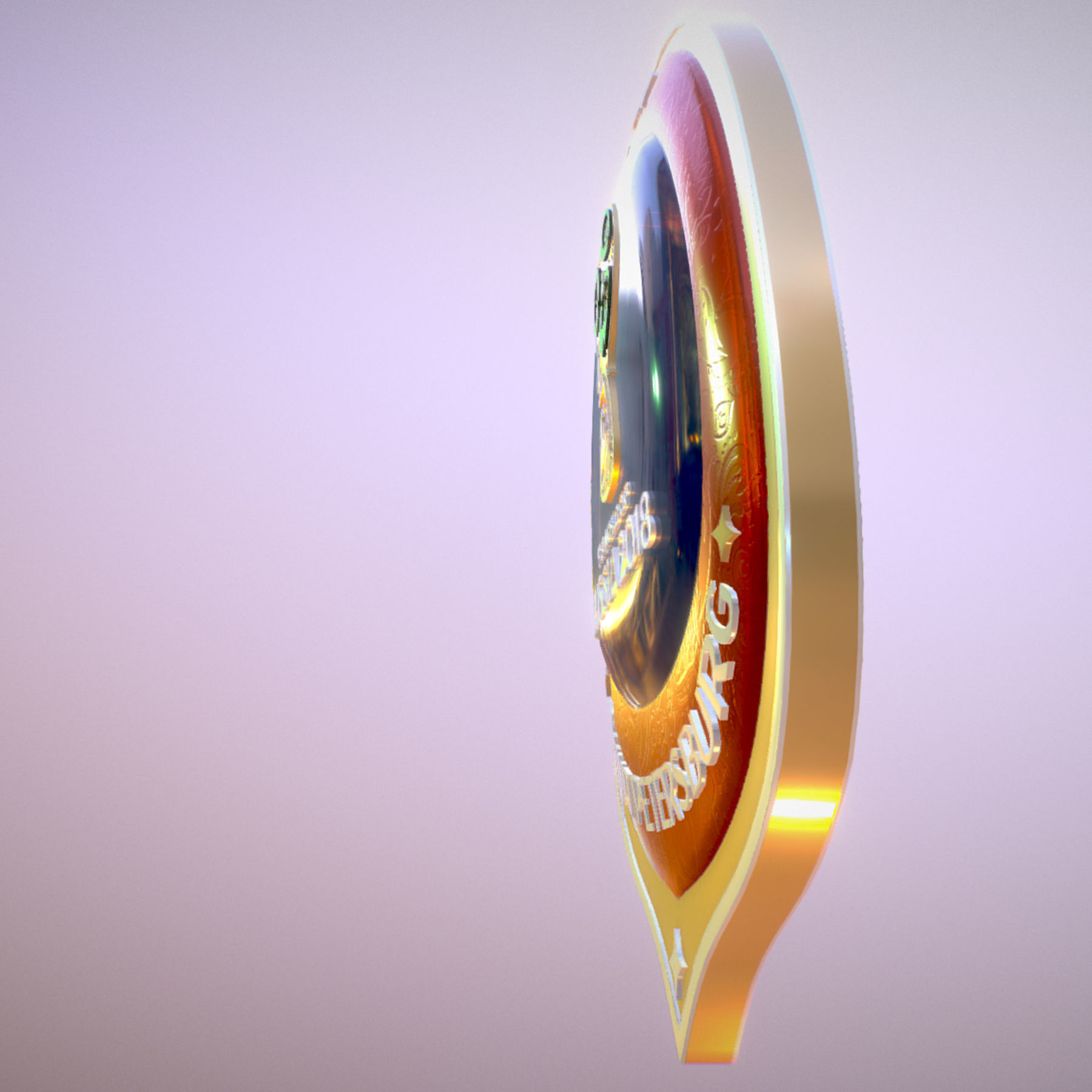 Logotype Saint-Petersburg Host City Russia 2018 Symbol 3D model_4