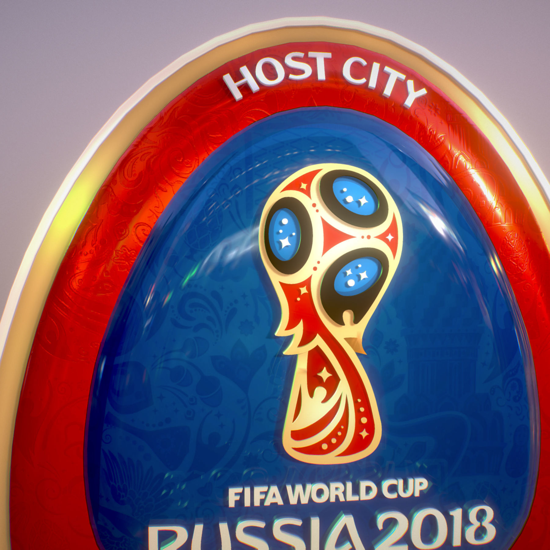 Logotype Saint-Petersburg Host City Russia 2018 Symbol 3D model_13