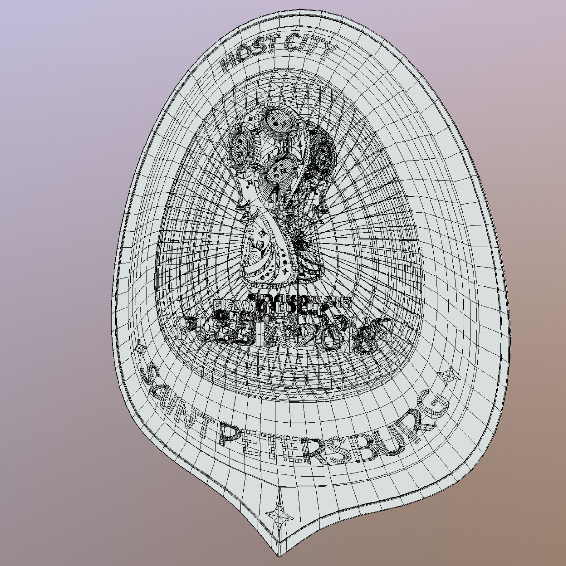 Logotype Saint-Petersburg Host City Russia 2018 Symbol 3D model_17