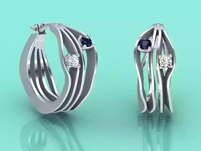 Jewelry 3D printable model of ANNA MARIA CAMMILLI style earrings 3D print model