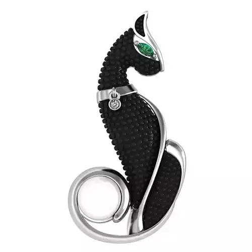Brooch Cat  3D print model