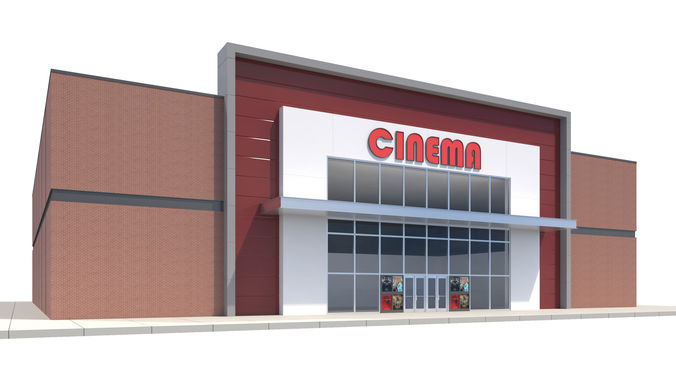 Commercial Building-013 Movie Theater- Low Poly 3D model