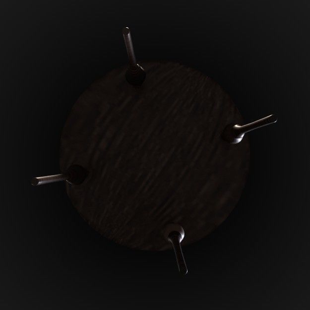 PBR Walnut Wood Table 3D model_2