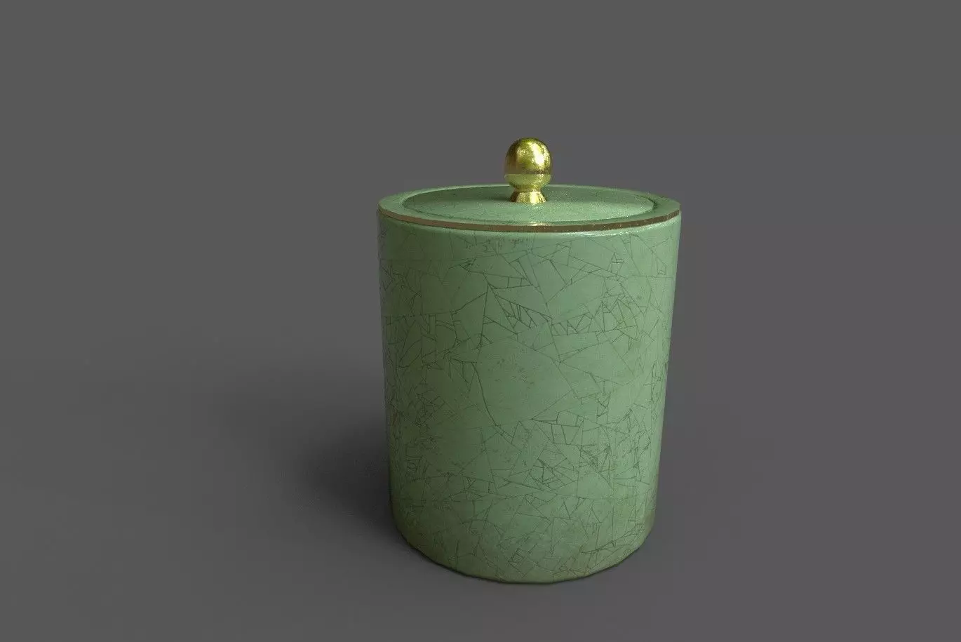 A Celadon Tea Caddy with a Crackle Finish Free 3D model_0