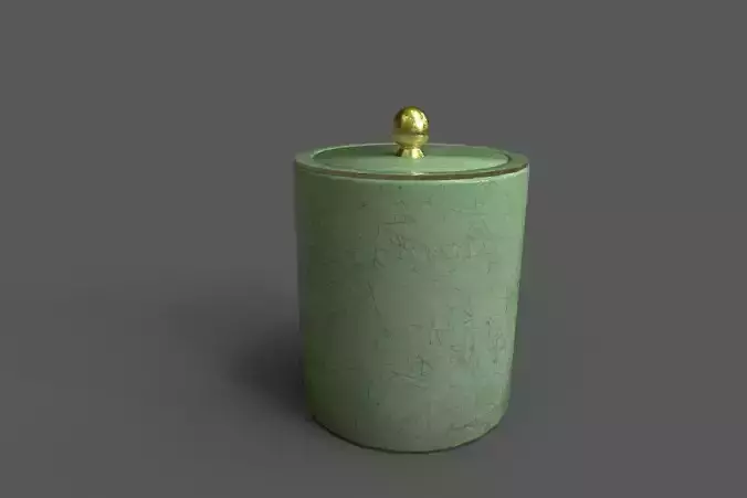 A Celadon Tea Caddy with a Crackle Finish Free 3D model