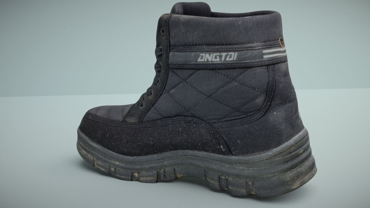 Boot 3D model low poly Low-poly 3D model_2