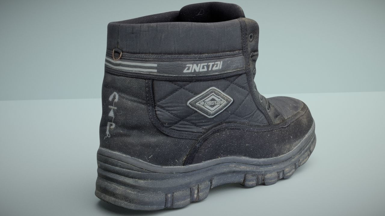 Boot 3D model low poly Low-poly 3D model_3