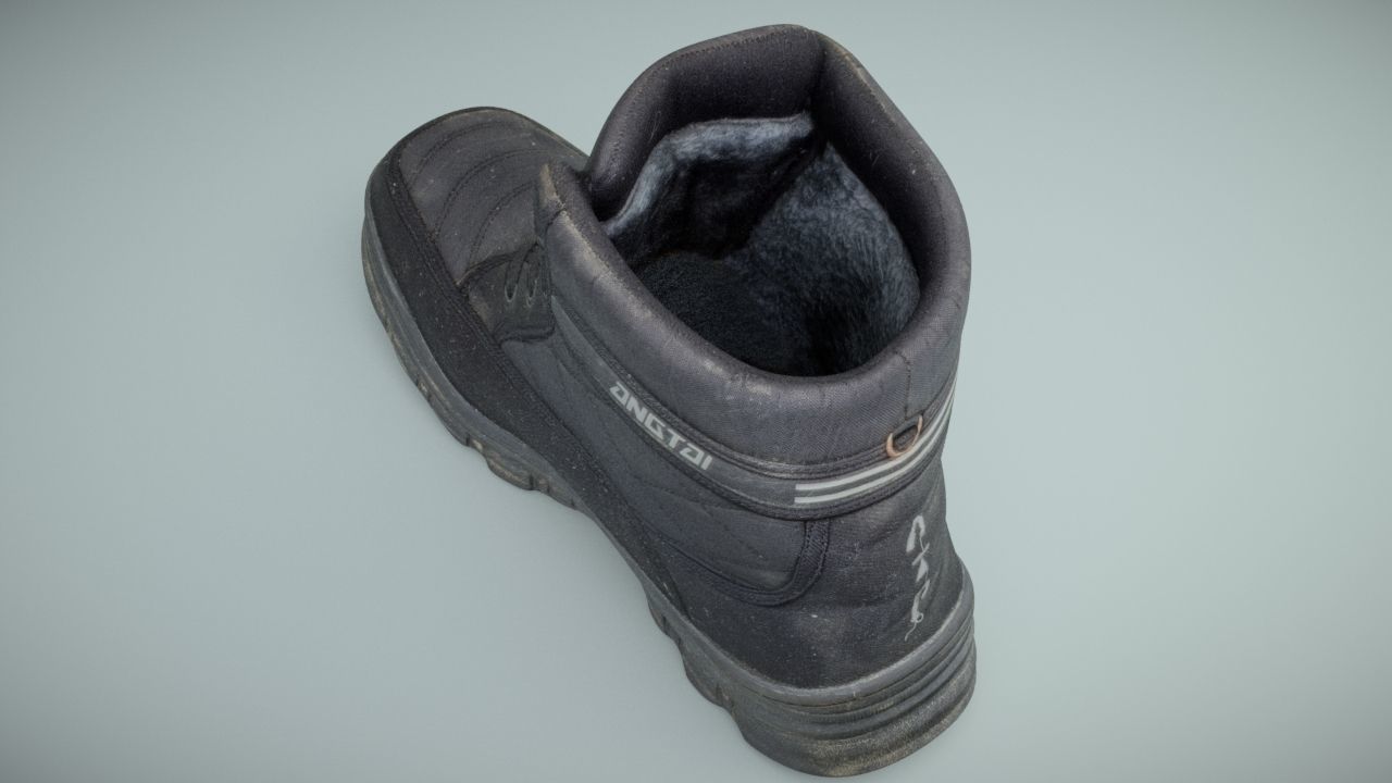 Boot 3D model low poly Low-poly 3D model_6