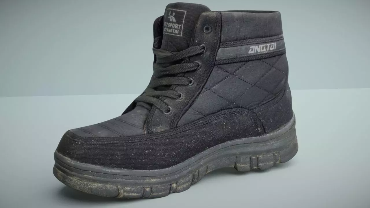 Boot 3D model low poly Low-poly 3D model_0