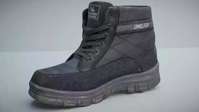 Boot 3D model low poly Low-poly 3D model