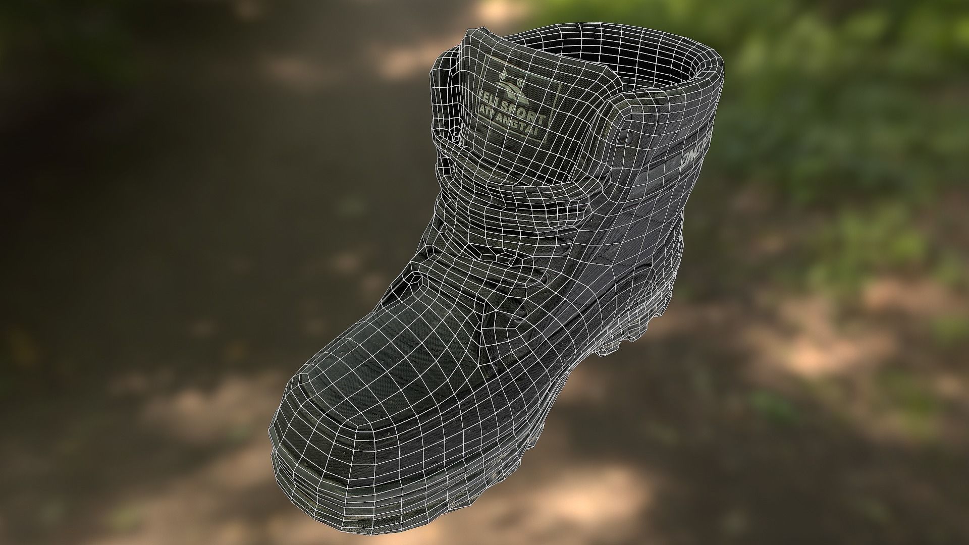 Boot 3D model low poly Low-poly 3D model_7