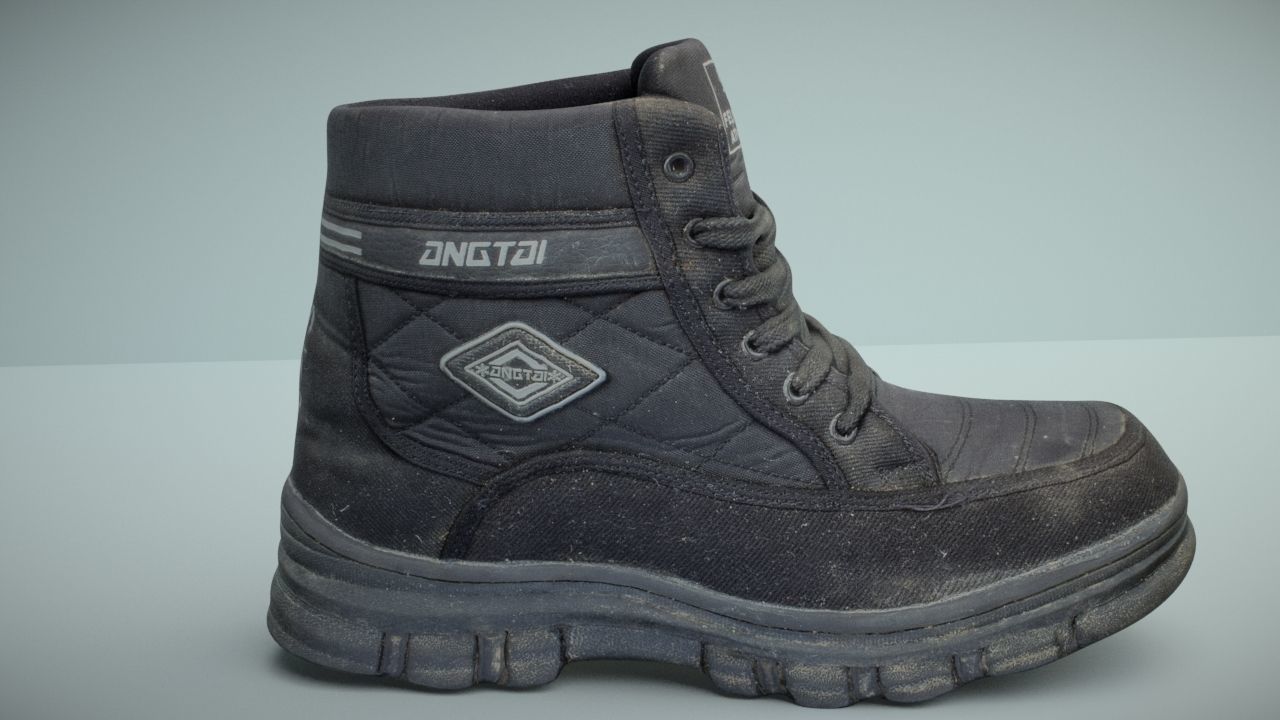 Boot 3D model low poly Low-poly 3D model_4