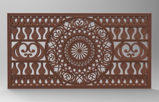 PATTERN BED HEADBOARD PERFORATED 3D print model