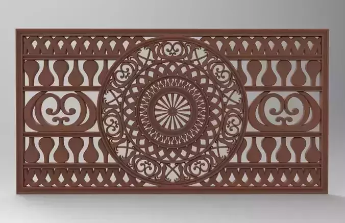 PATTERN BED HEADBOARD PERFORATED 3D print model