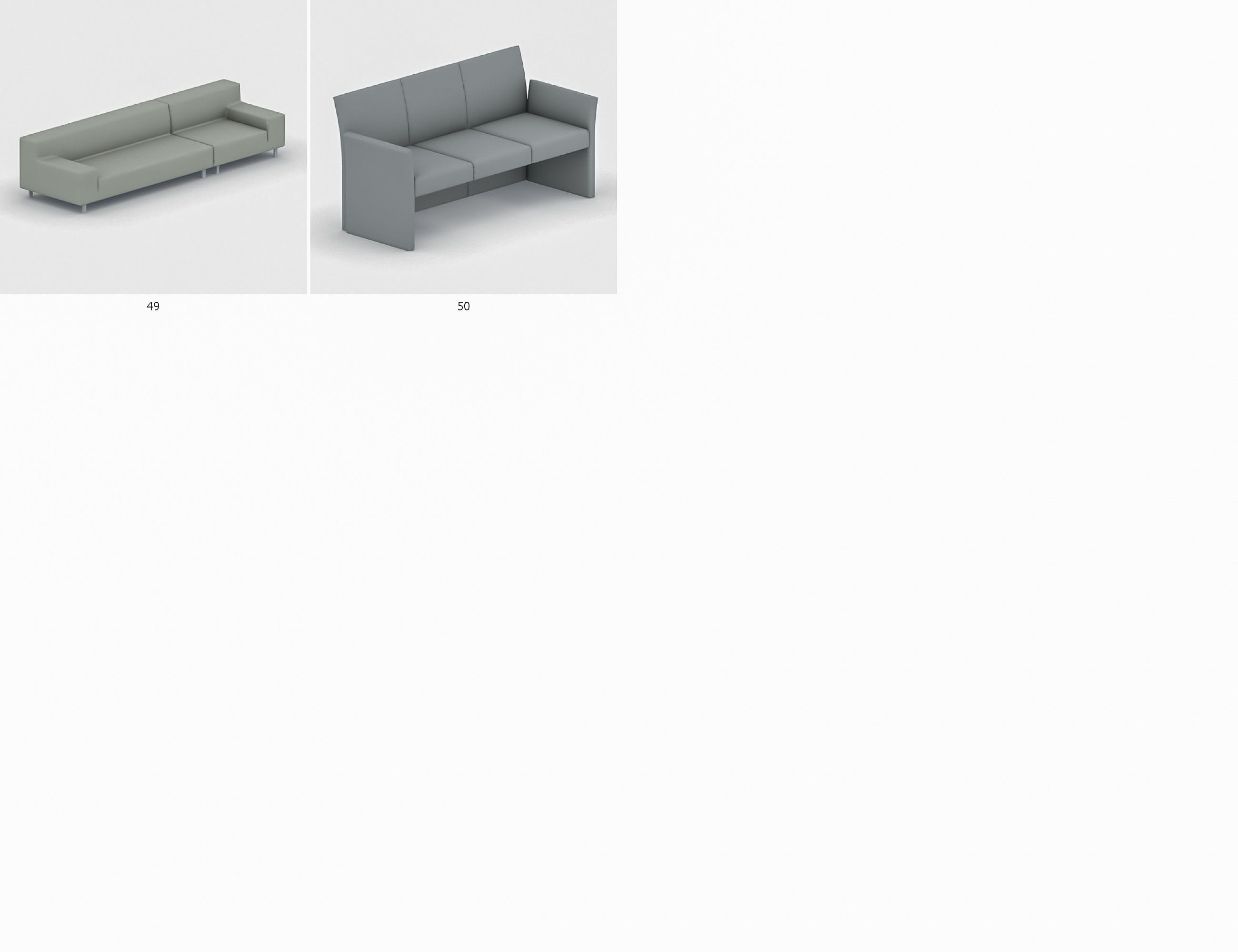 Sofas Collection Vol 1 Low-poly 3D model_9