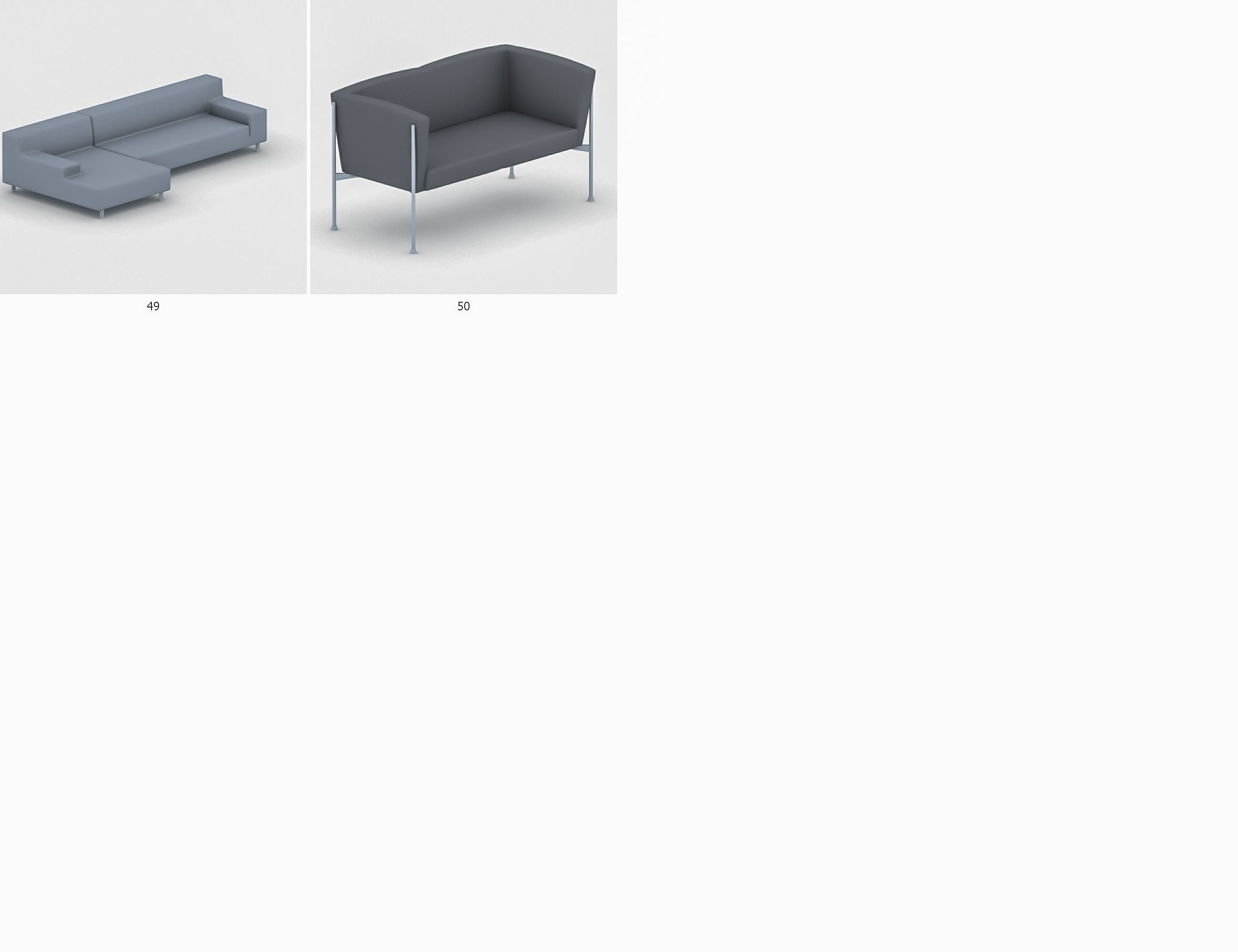 Sofas Collection Vol 2 Low-poly 3D model_9