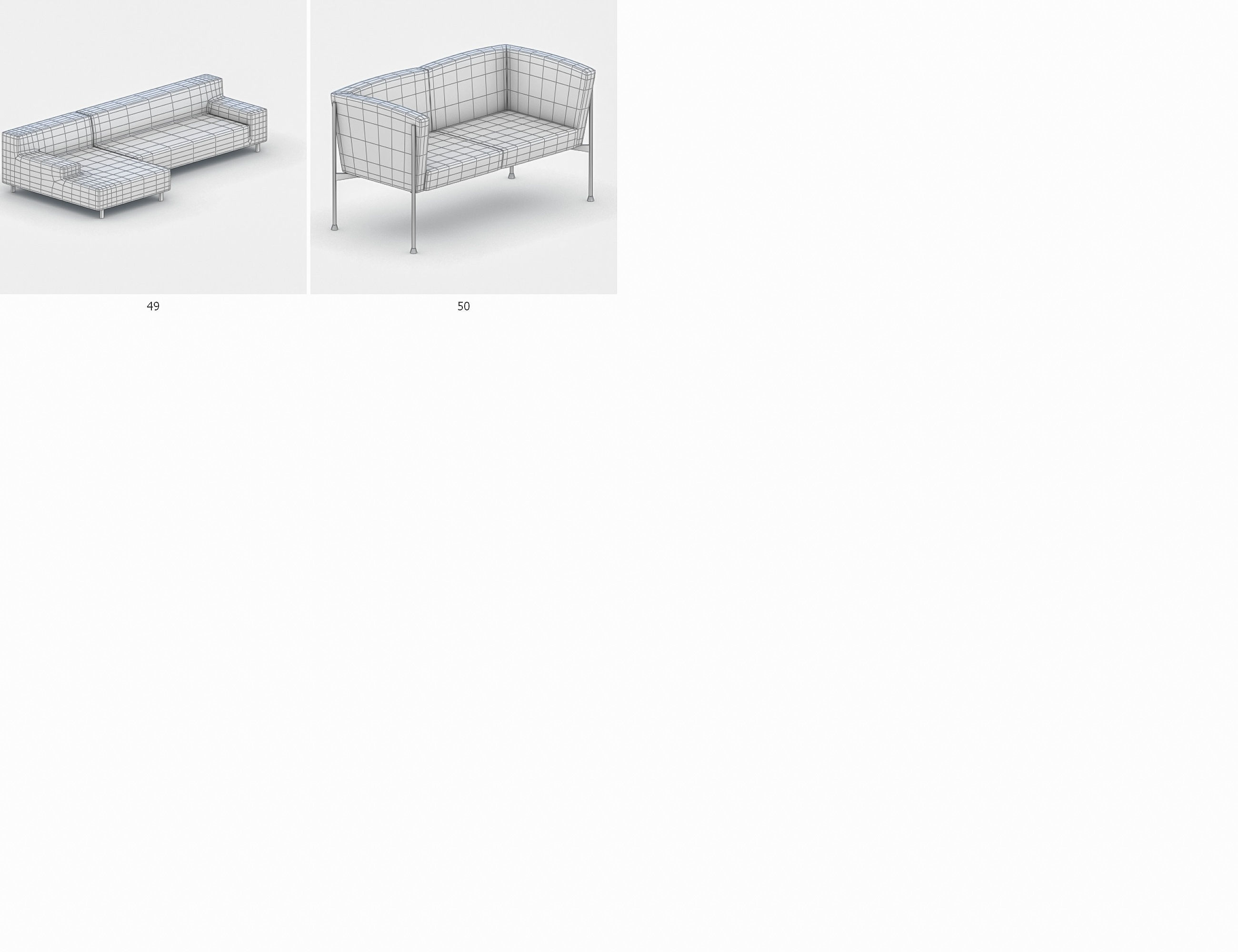 Sofas Collection Vol 2 Low-poly 3D model_10