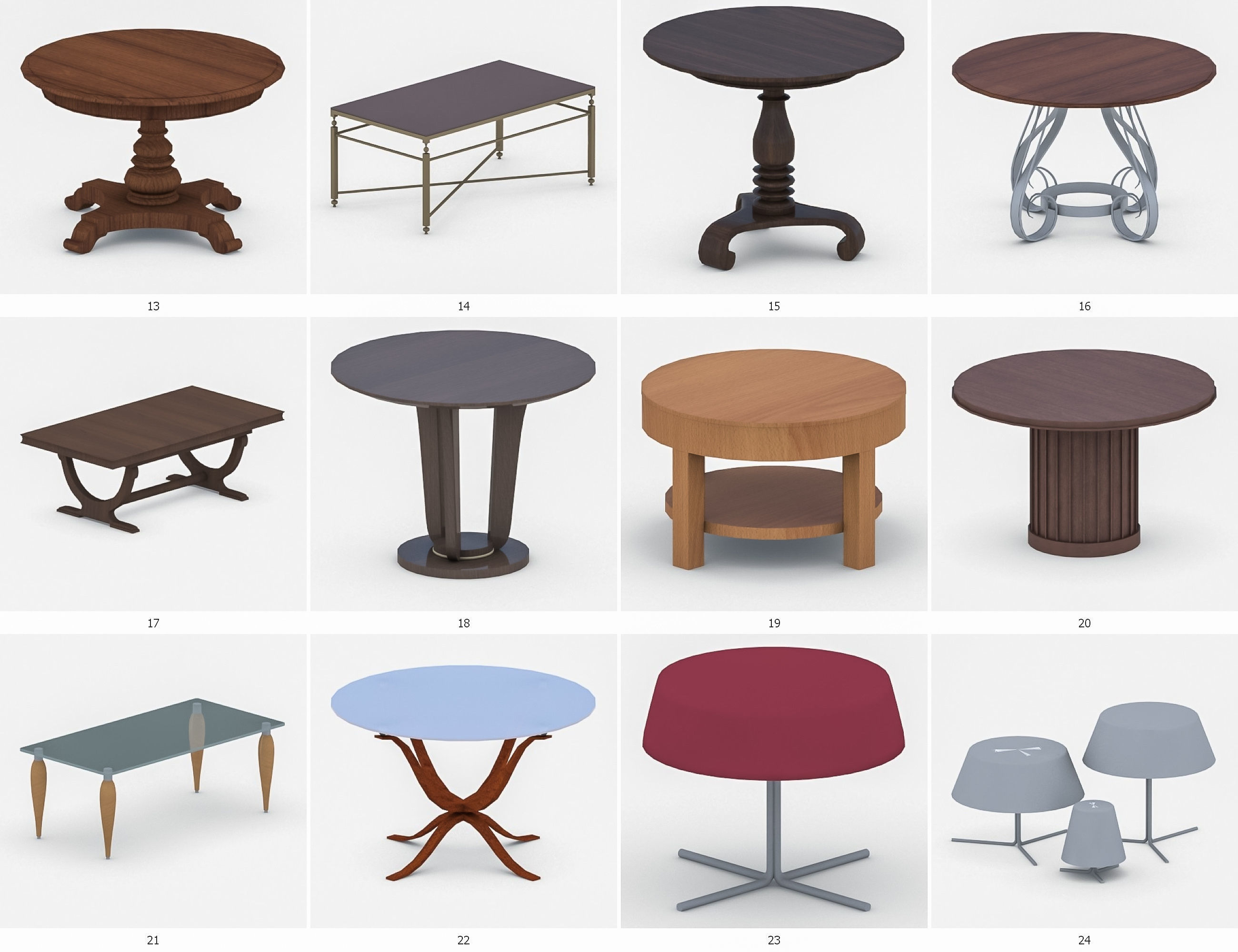 Tables Collection Vol 1 Low-poly 3D model_3
