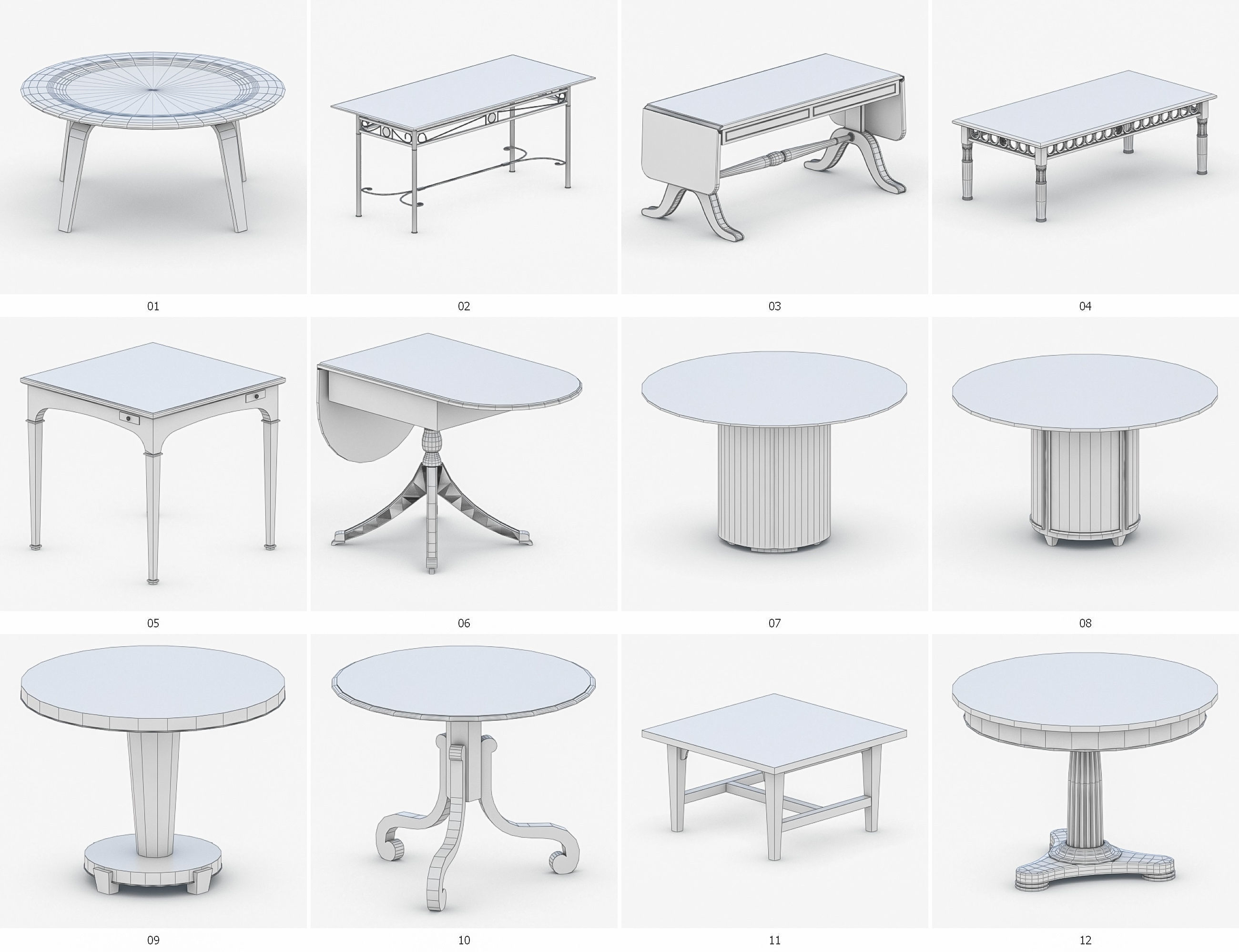 Tables Collection Vol 1 Low-poly 3D model_2