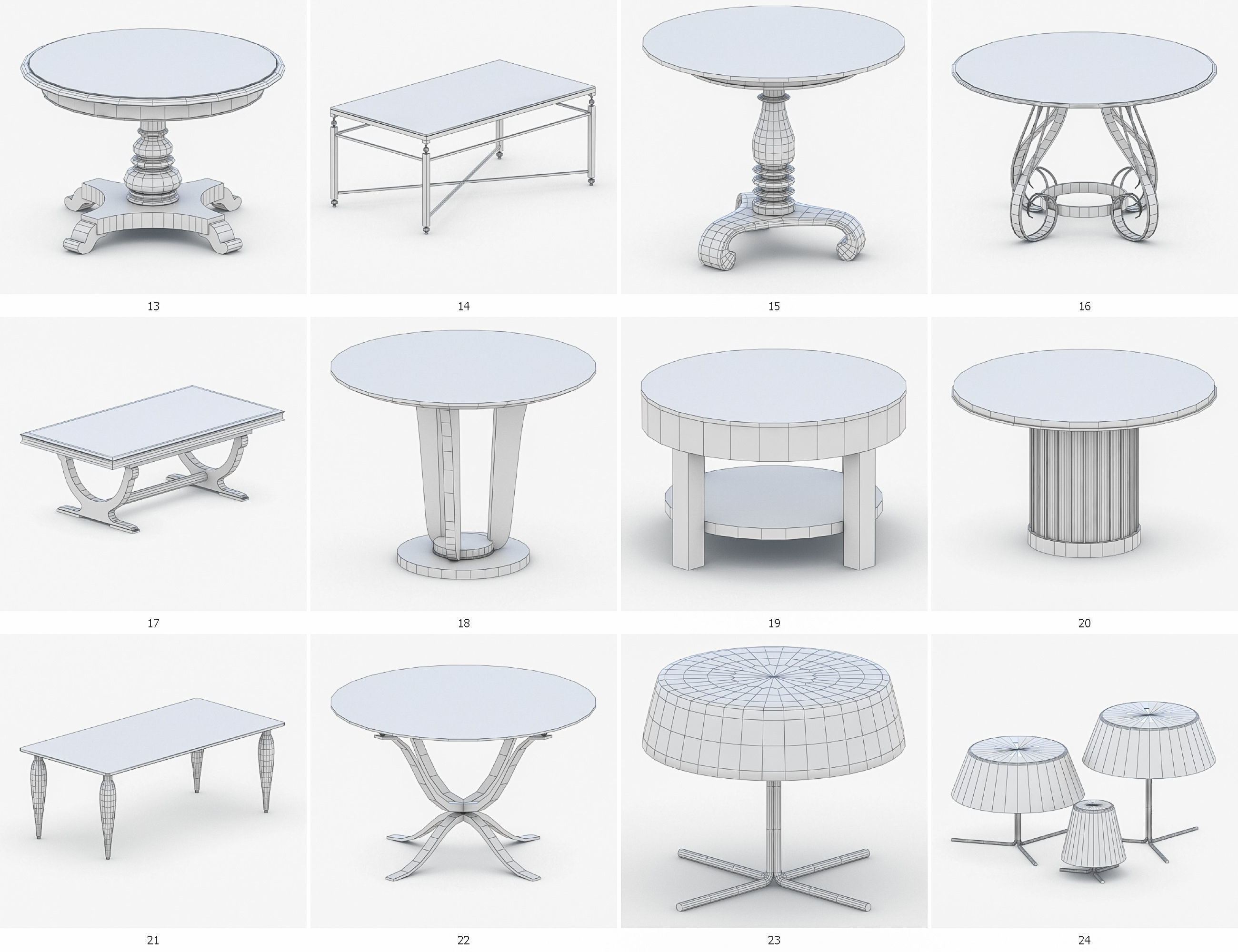Tables Collection Vol 1 Low-poly 3D model_4