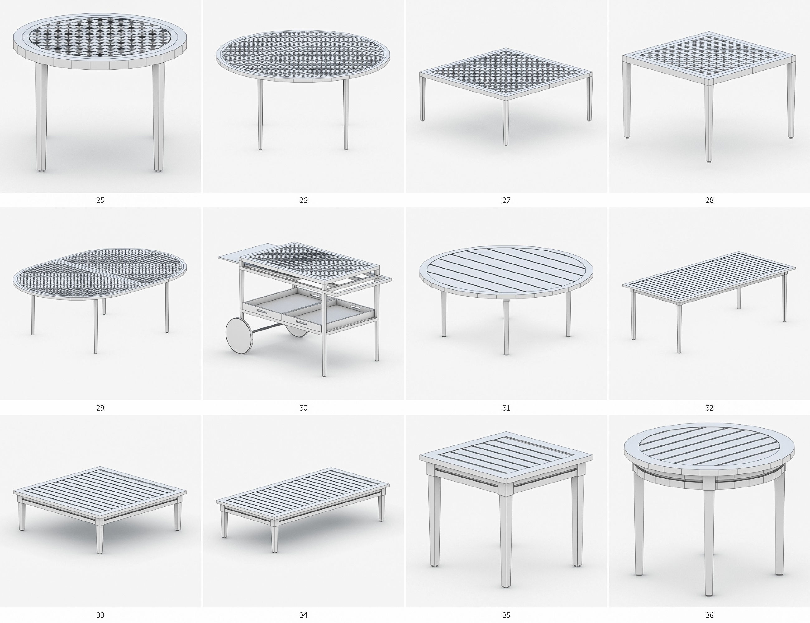 Tables Collection Vol 1 Low-poly 3D model_6