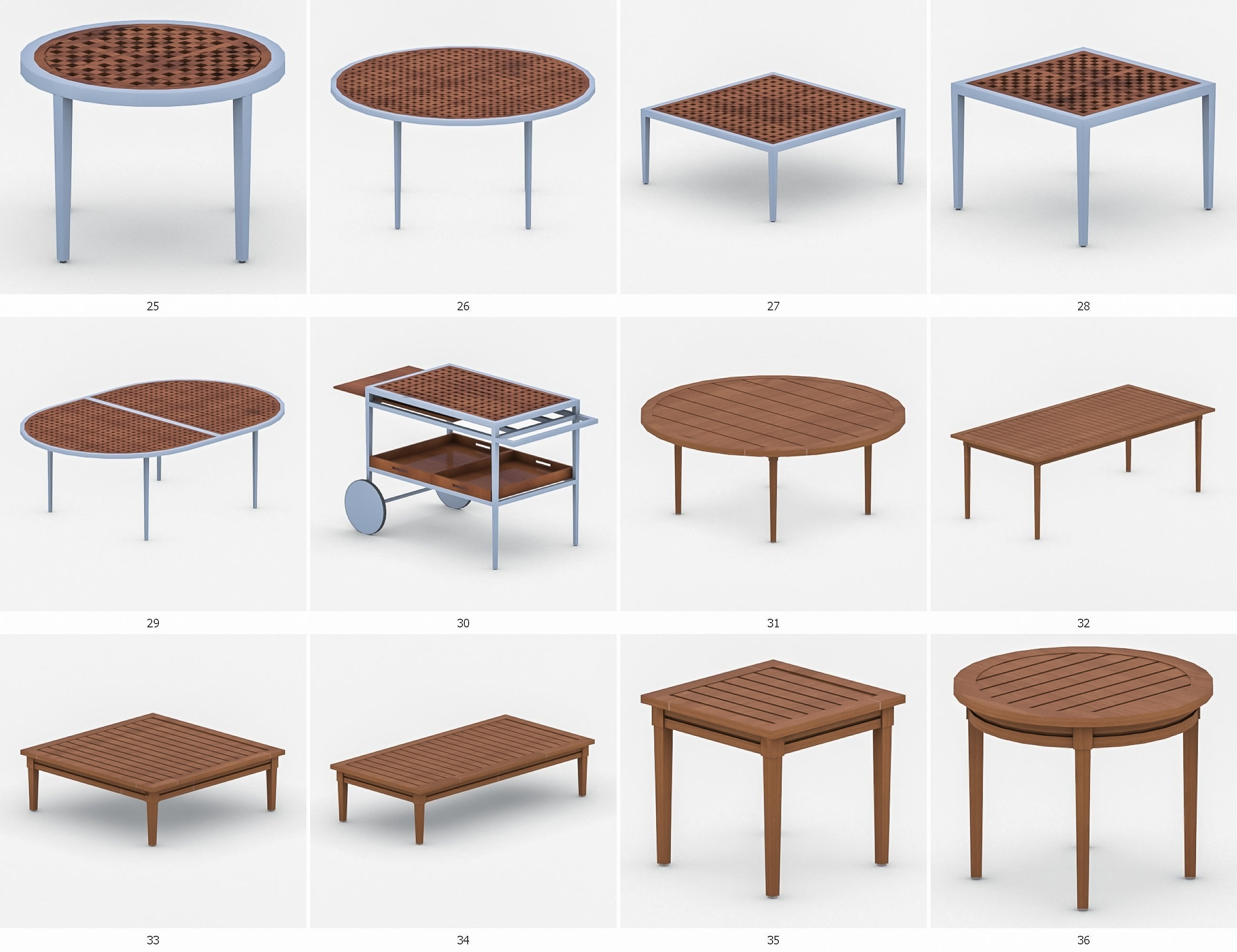 Tables Collection Vol 1 Low-poly 3D model_5