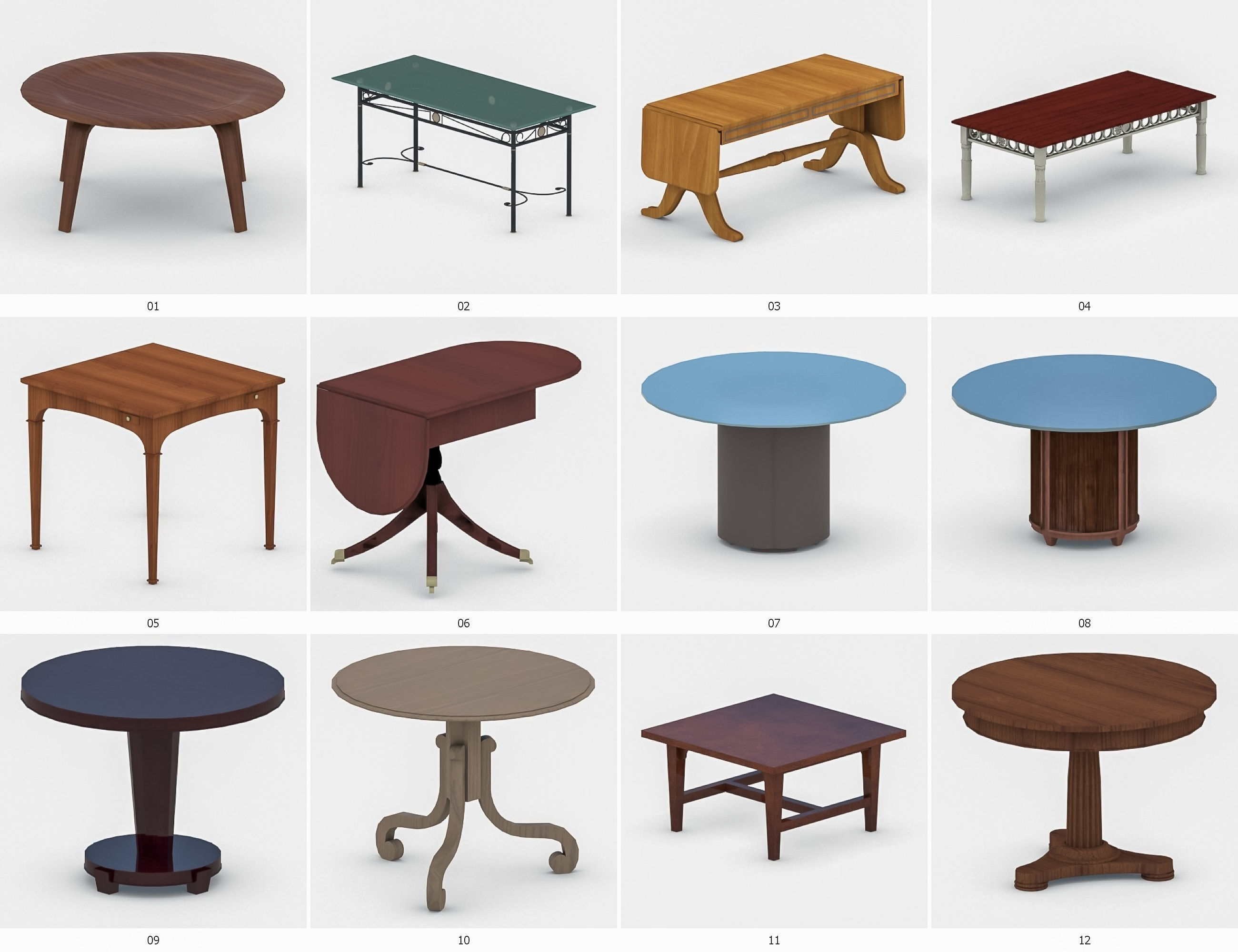 Tables Collection Vol 1 Low-poly 3D model_1
